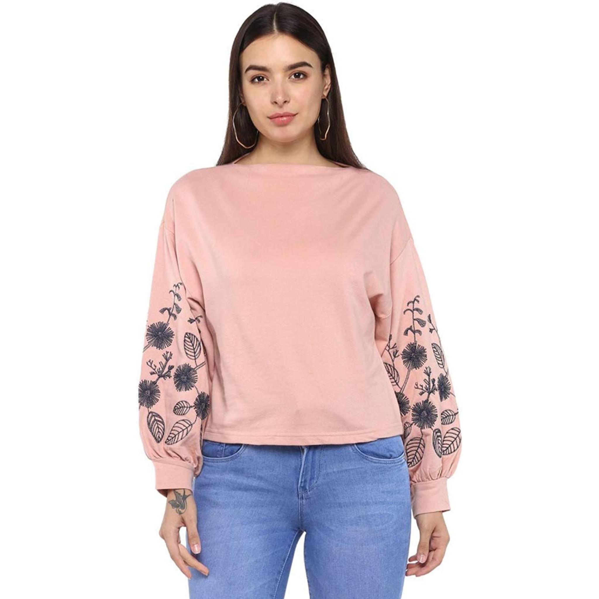 Women's Roundneck Embroidered Sweatshirt