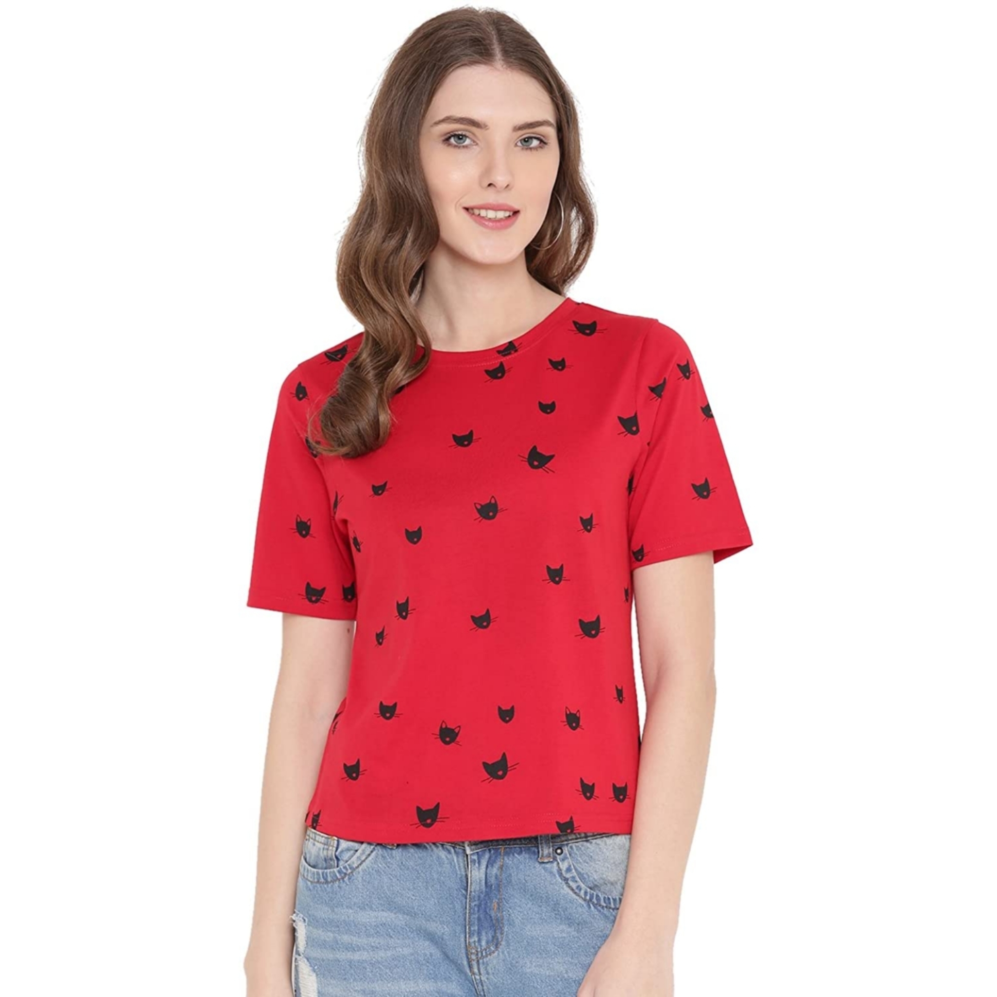 Women's Round Neck Printed Top