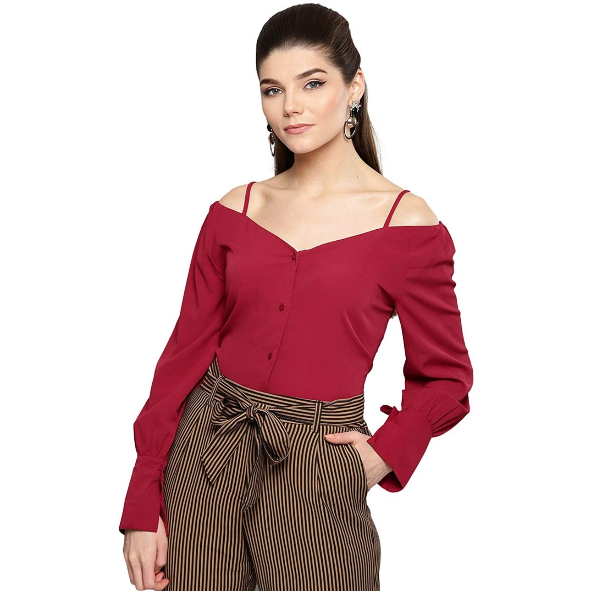 Women's Shoulder Strap Solid Top