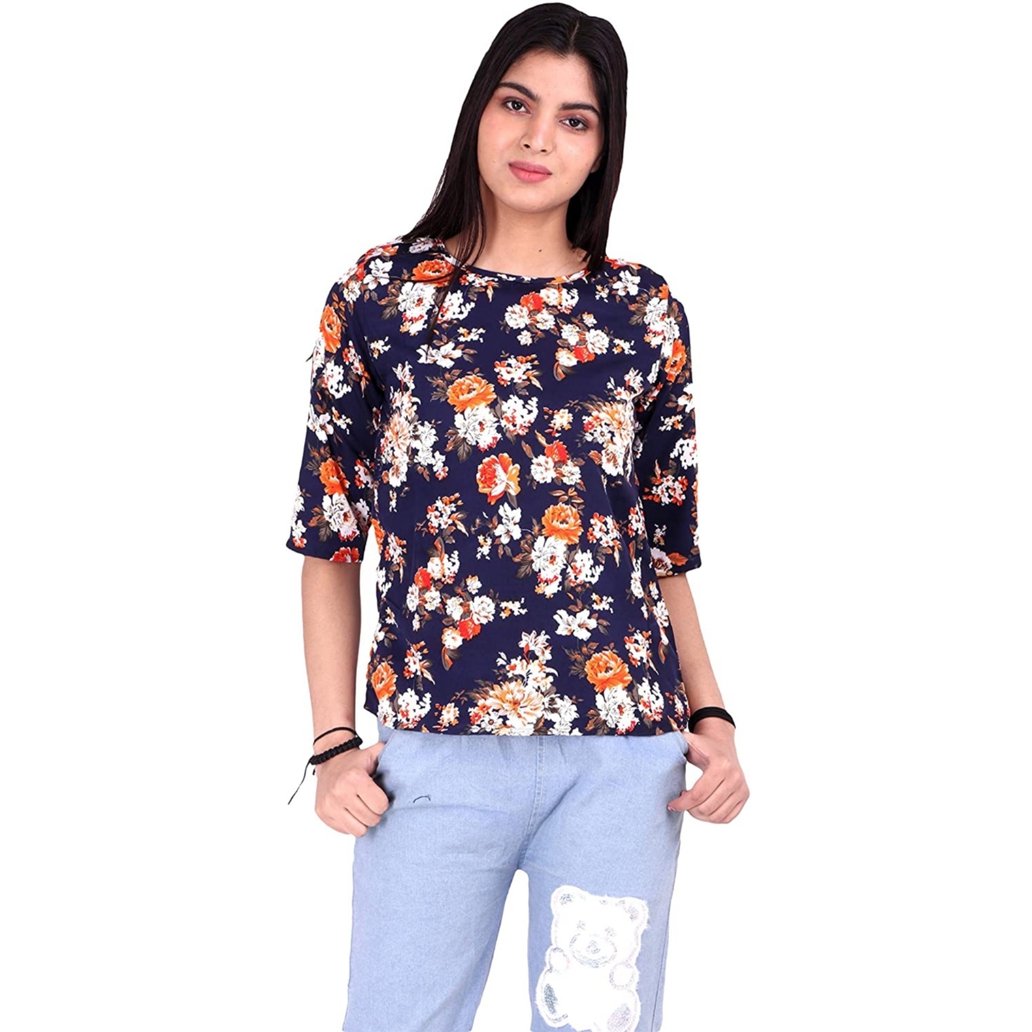 Women's Printed Round Neck T-shirt