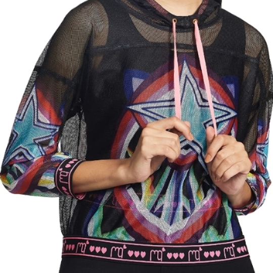 Women's Printed Hoody with Short Sleeves