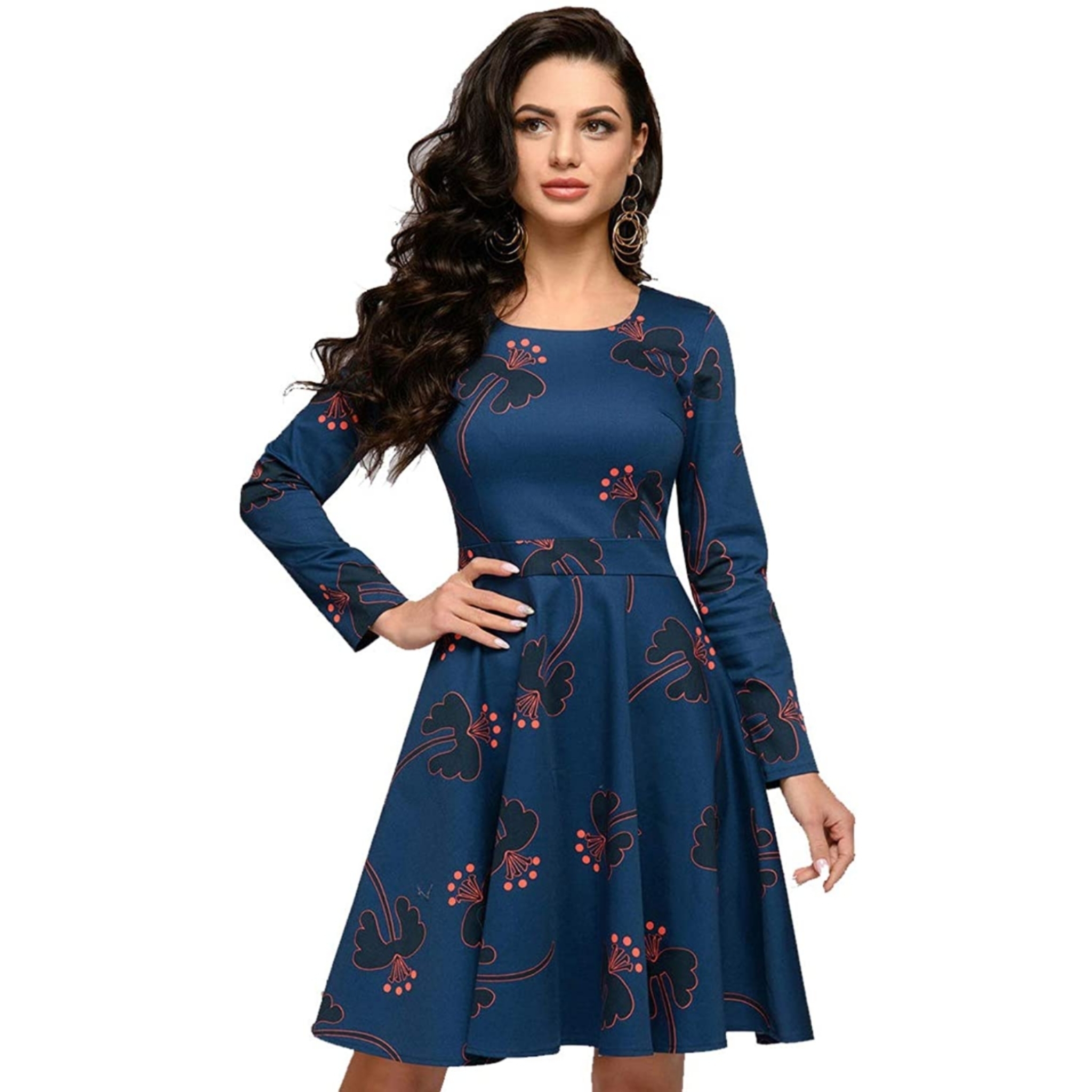 Women's Fit  & Flare Midi Dress