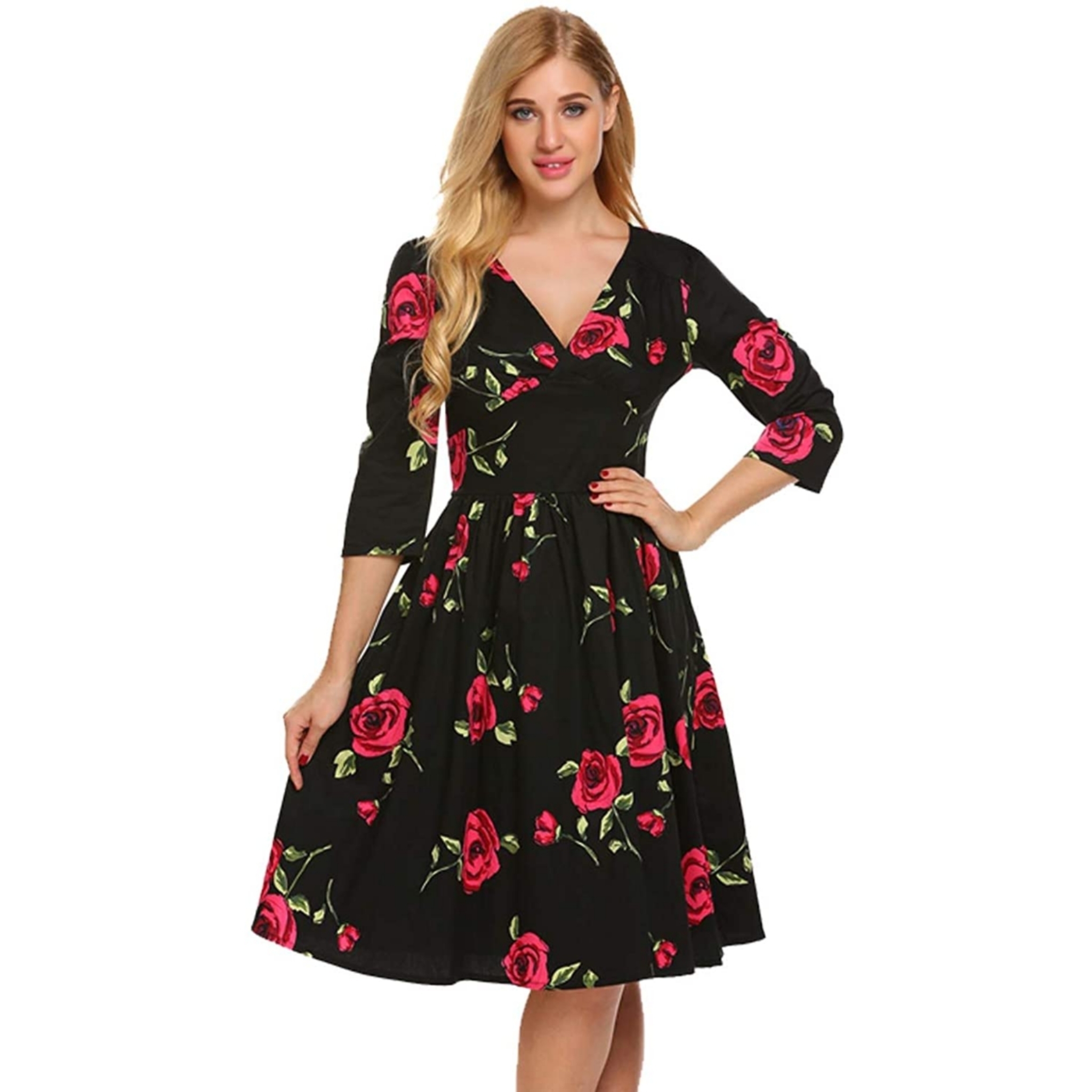 Women's Fit & Flare Midi Dress