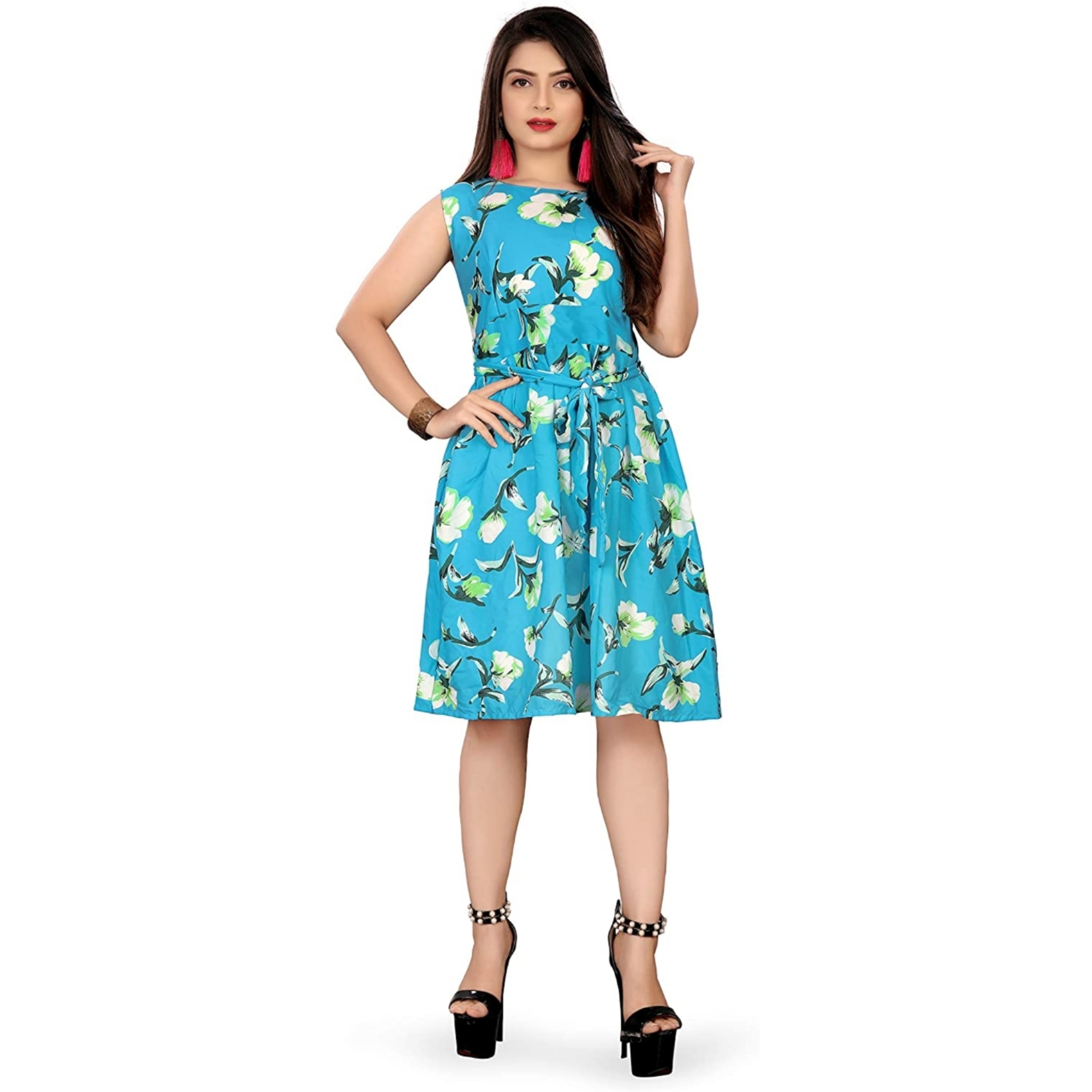 Women's Printed Knee Length Dress
