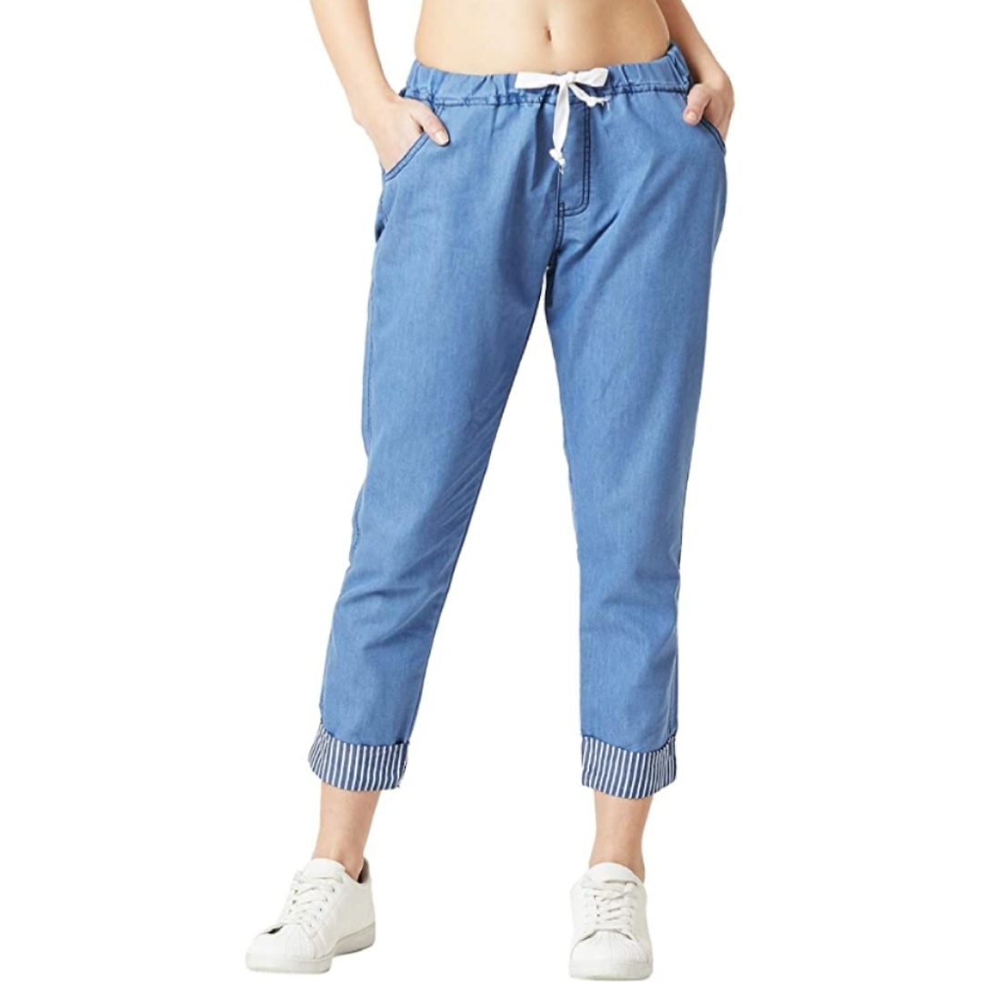 Women's Croped Denim Joggers