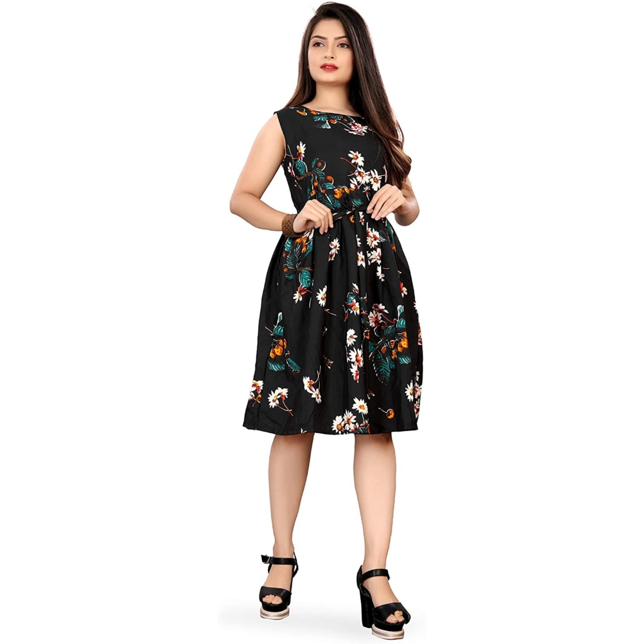 Women's Printed Knee Length Dress