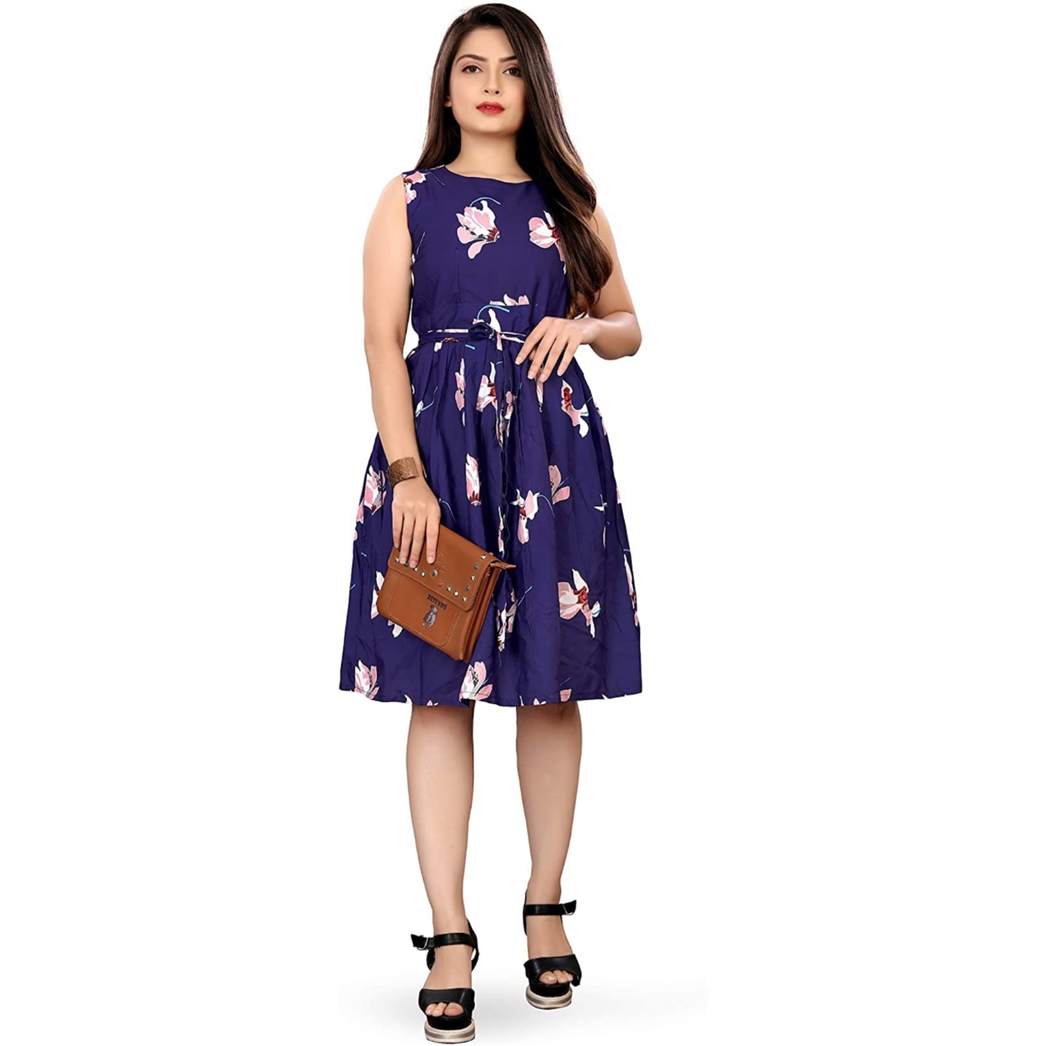 Women's Printed Knee Length Dress