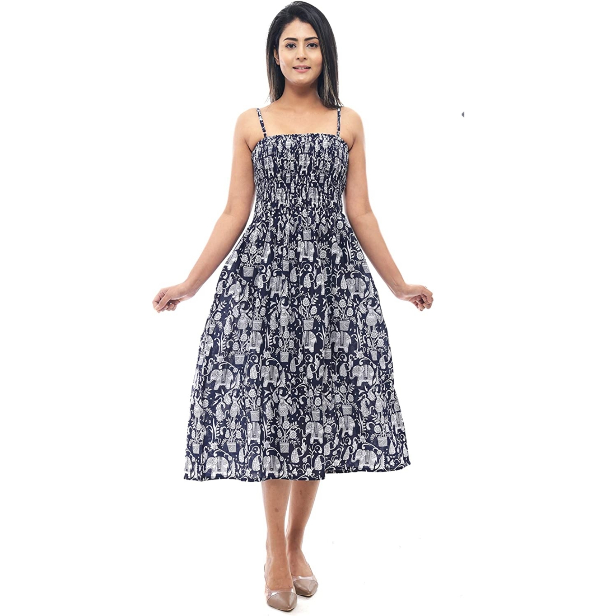 Women's Free Size Smokey Dress