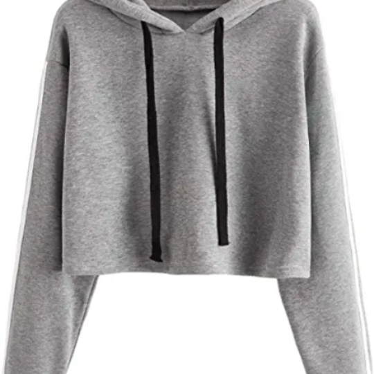 Women's Crop Top Woolen Hoodie