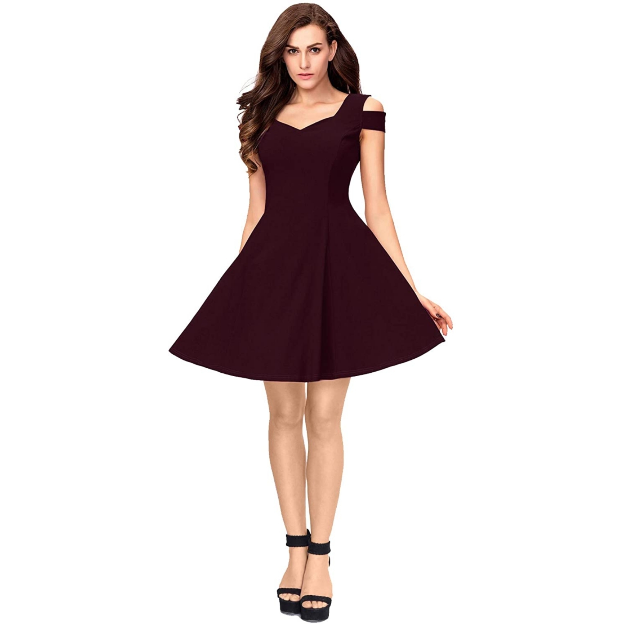 Women's Cold Sleeve Skater Dress


