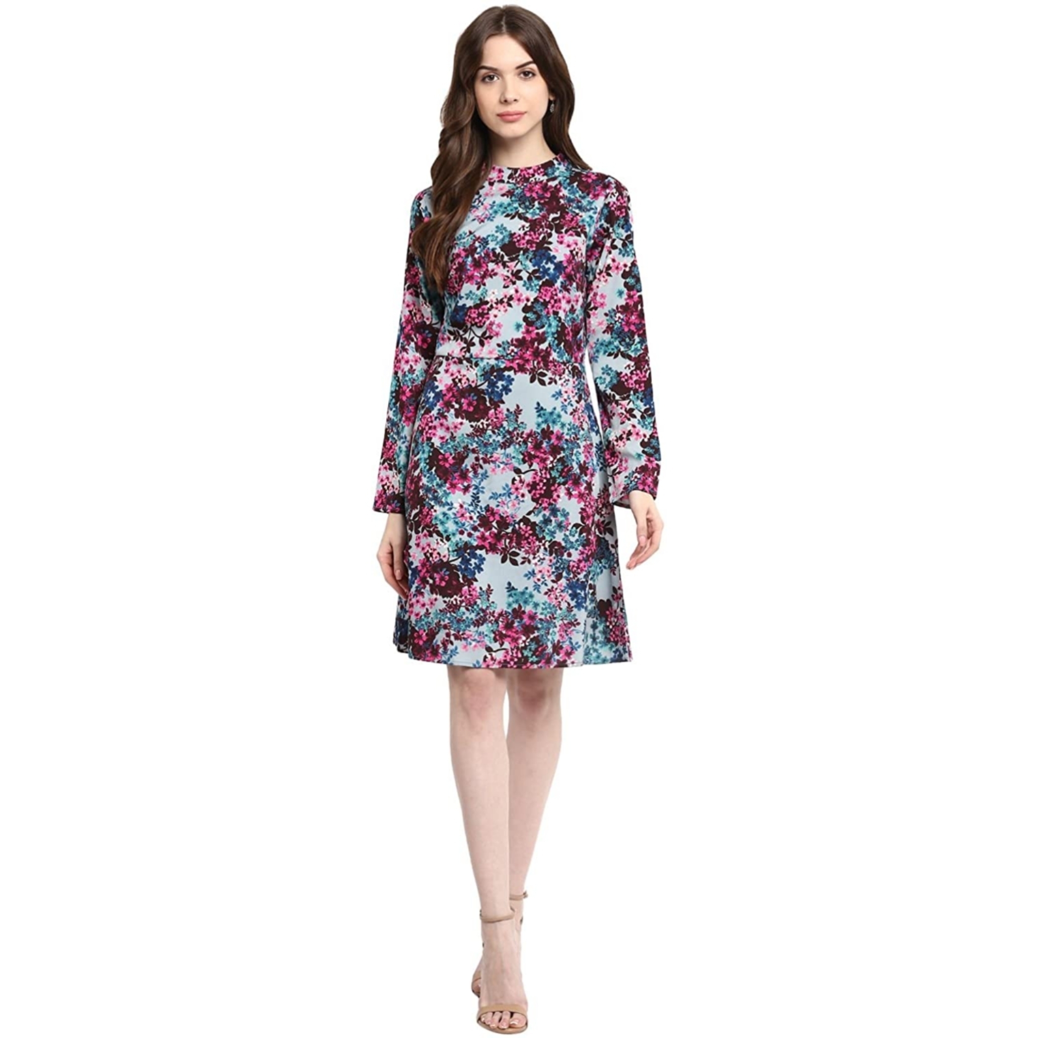 Women's Round Neck Printed Dress