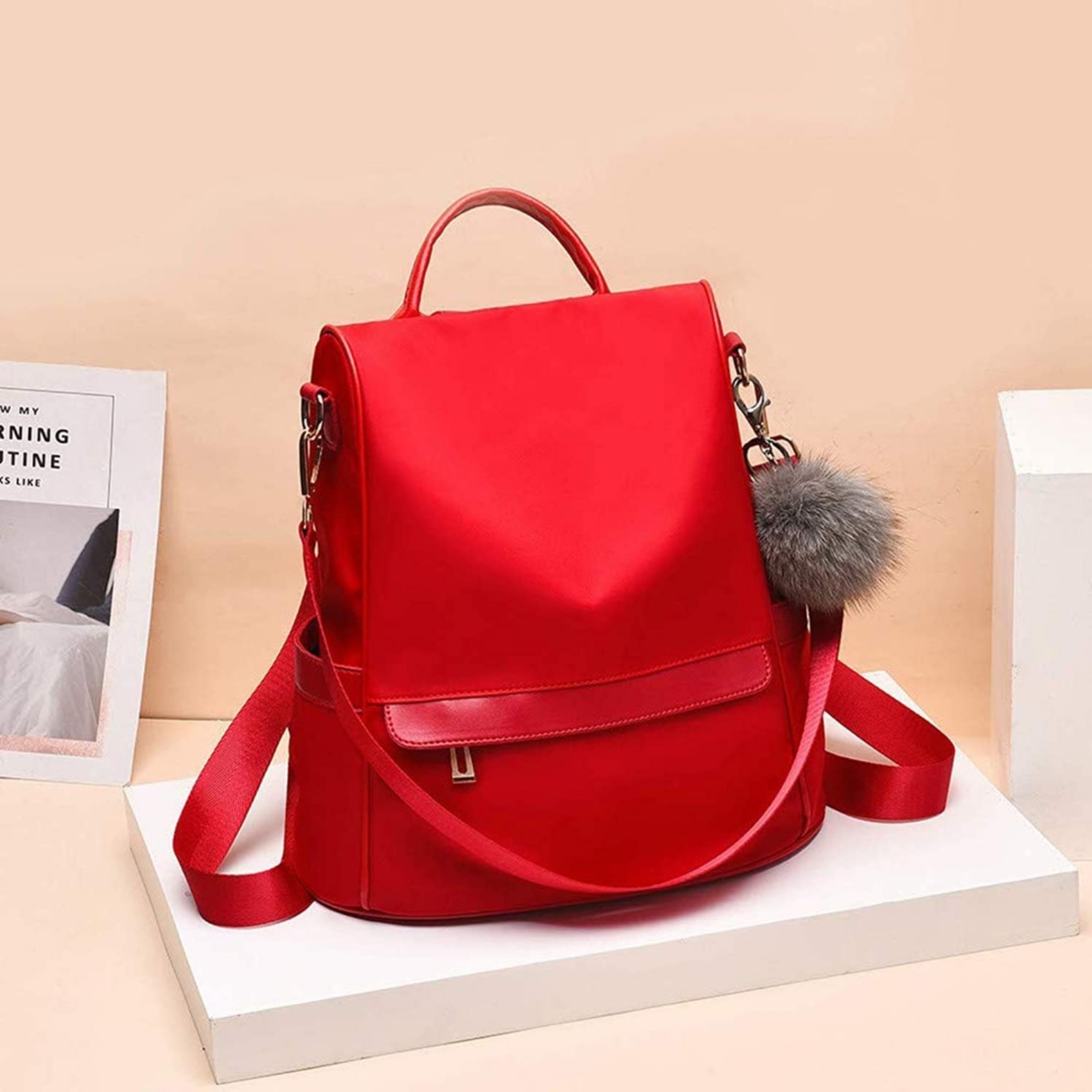 Women's Cute Mini Leather Bagpack