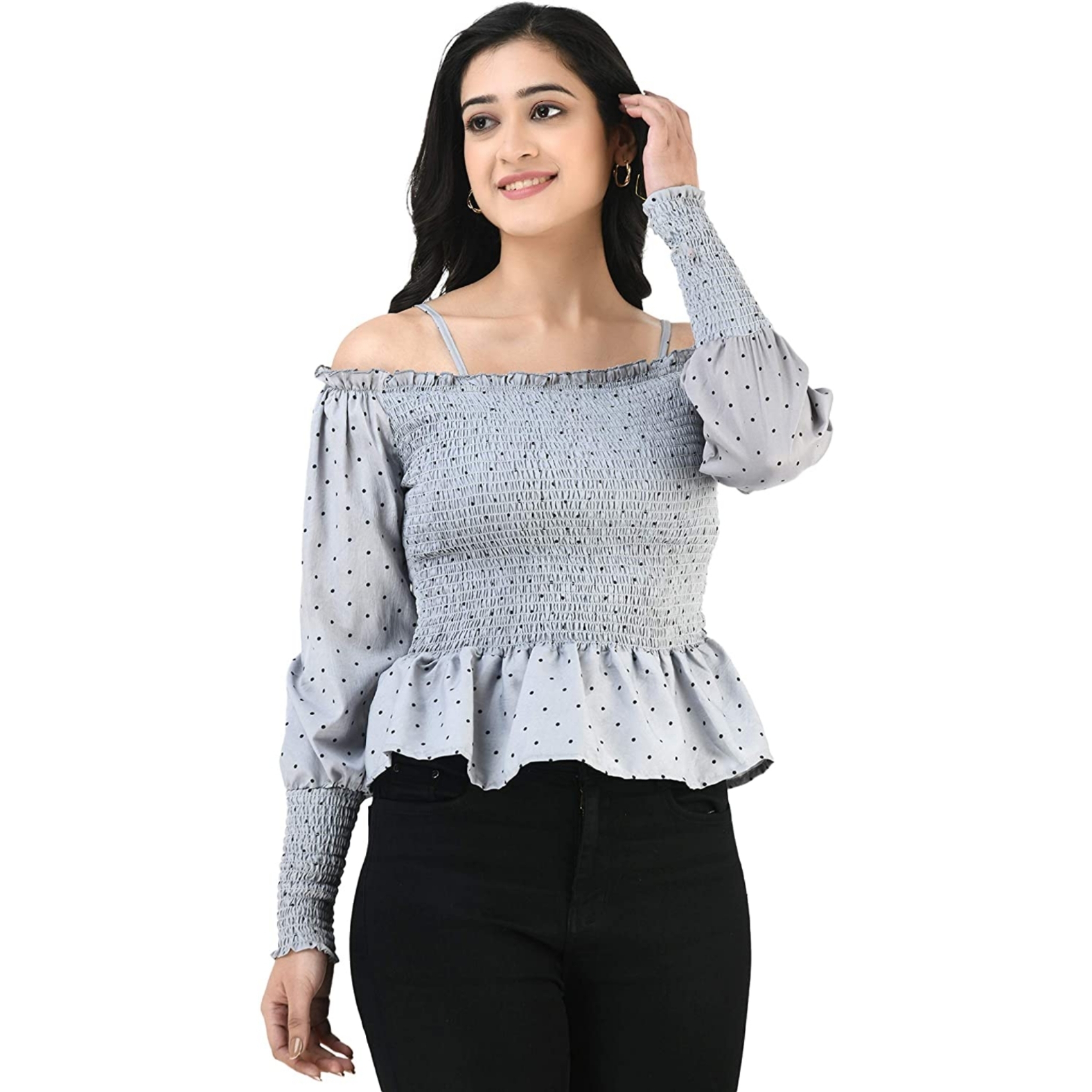 Women's Casual Polka Print Top