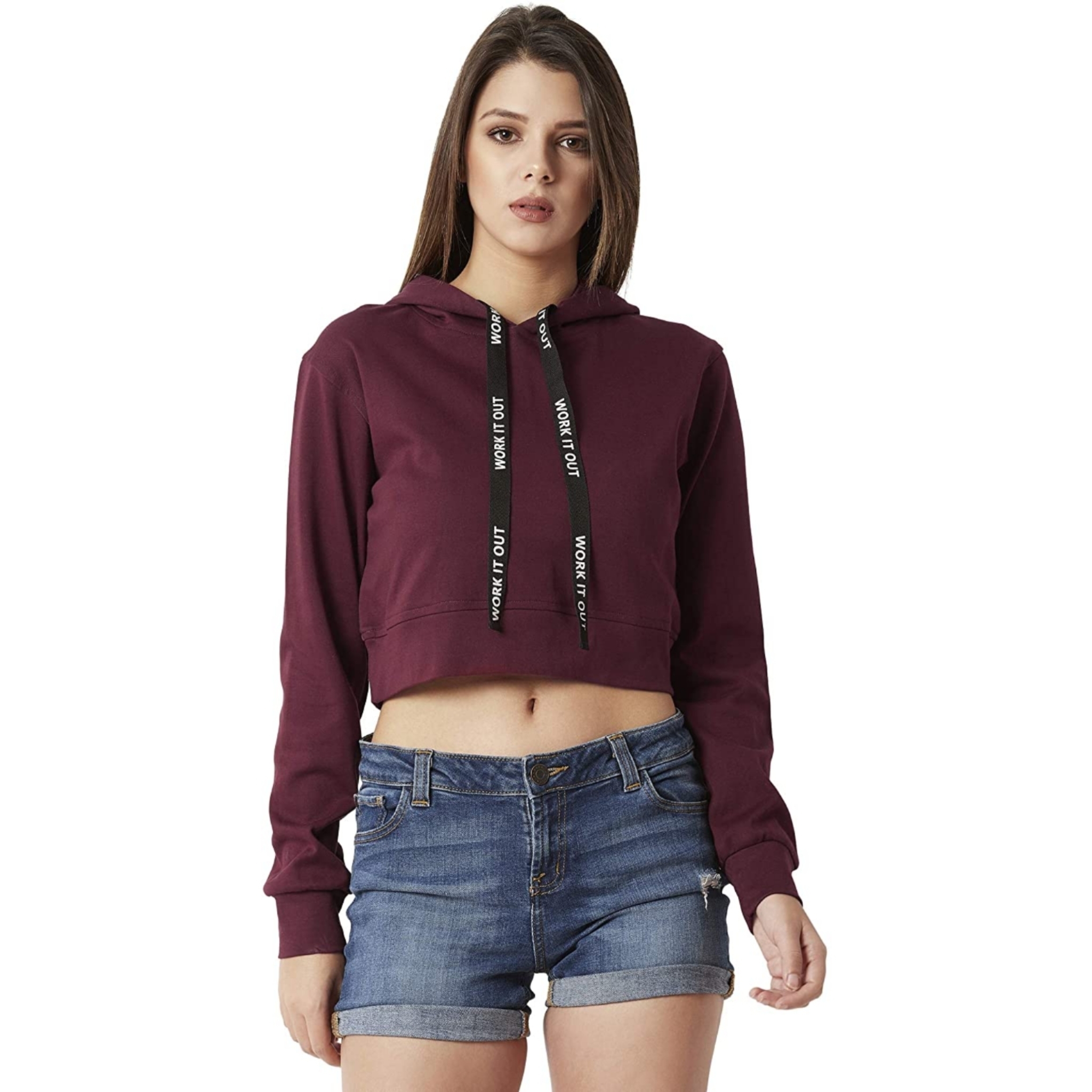 Women's Hooded Crop Sweatshit