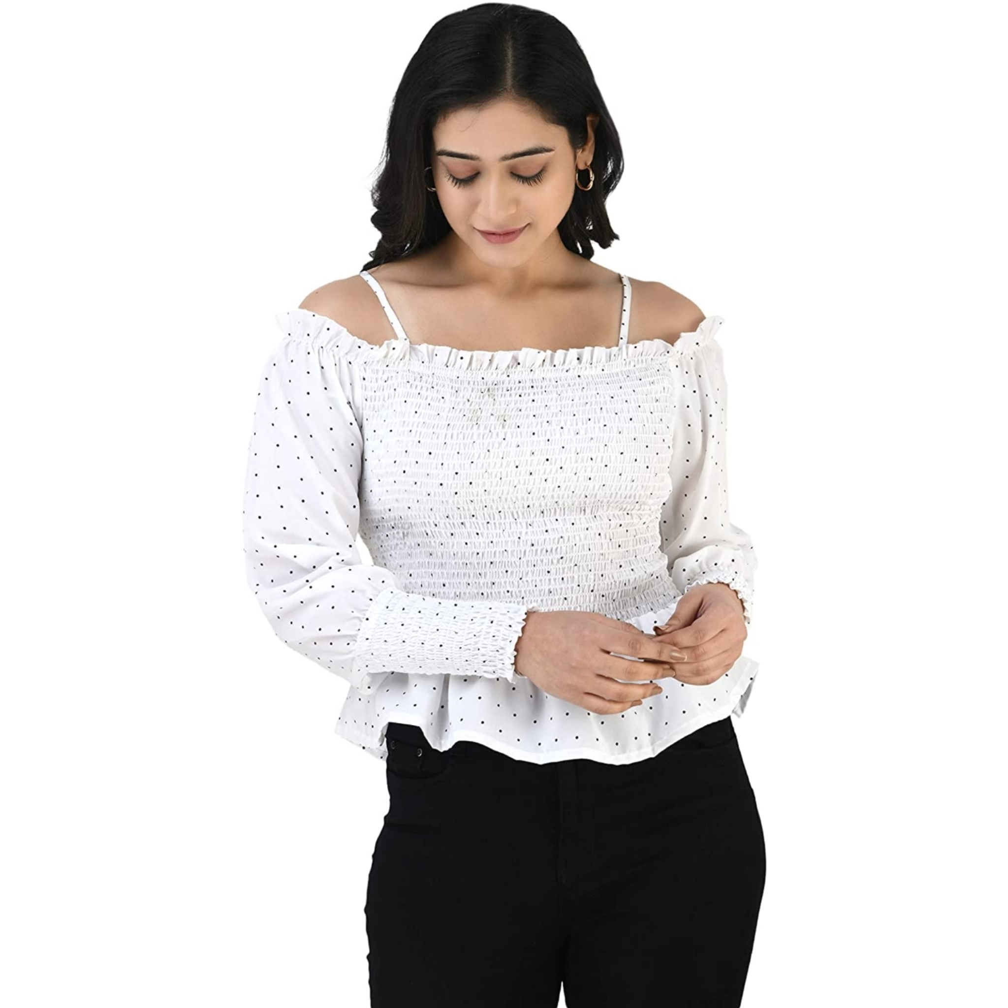 Women's Casual Polka Print Top