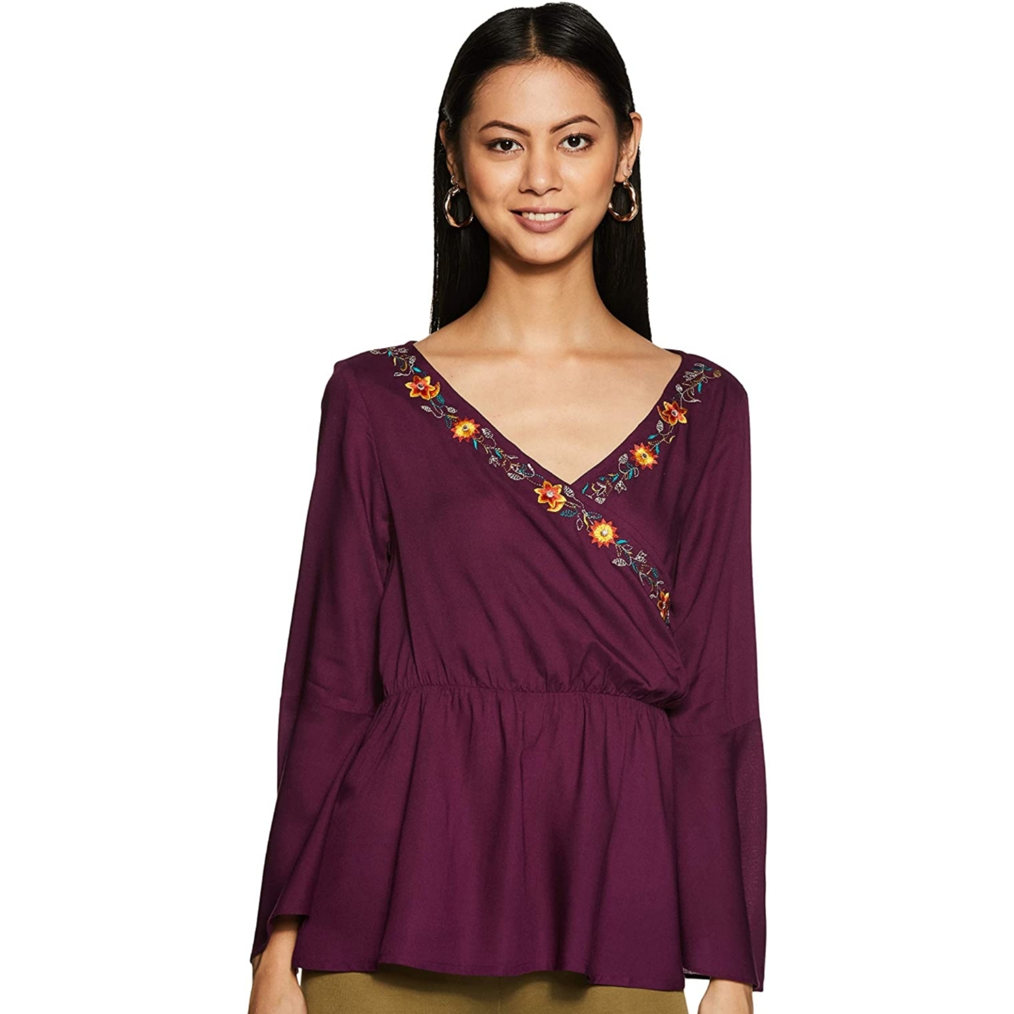 Women's Rayon Wrap Top