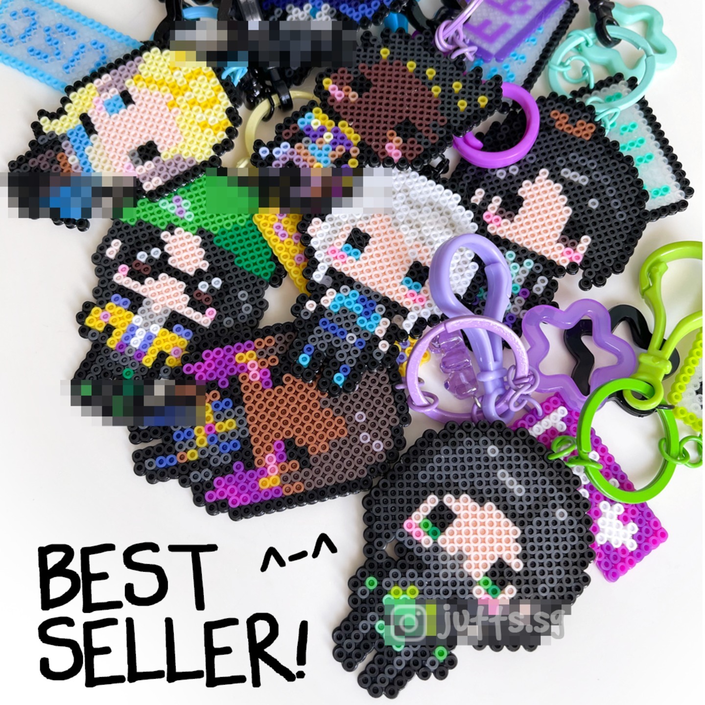 Valorant Pixel Art, Perler Beads Keychain  Female Agents  Jett Killjoy Neon Reyna Sage Skye Viper