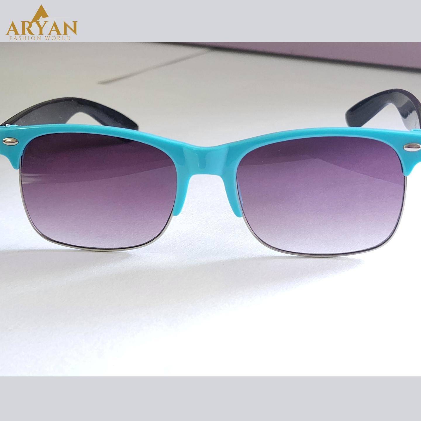 Blue color half metal frame Sunglasses for kids
