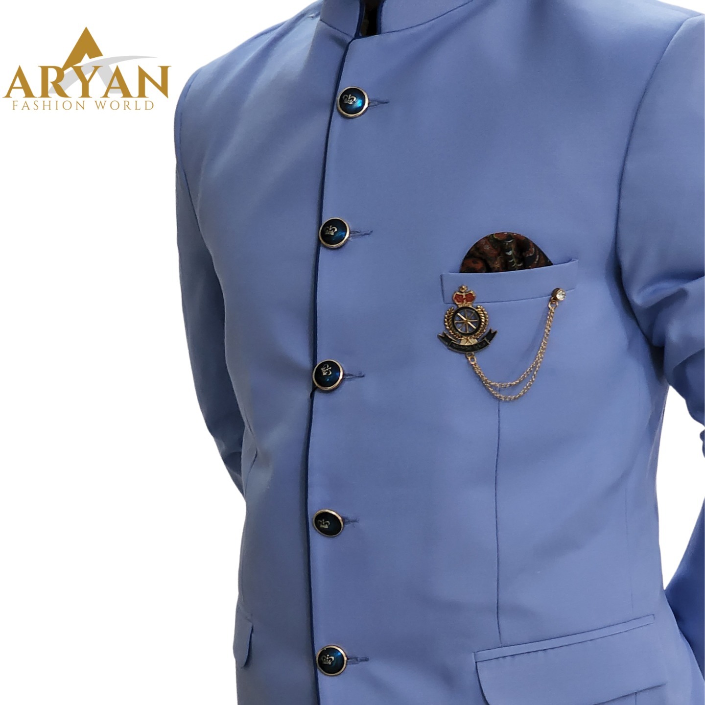 Brigh Blue Indo Western