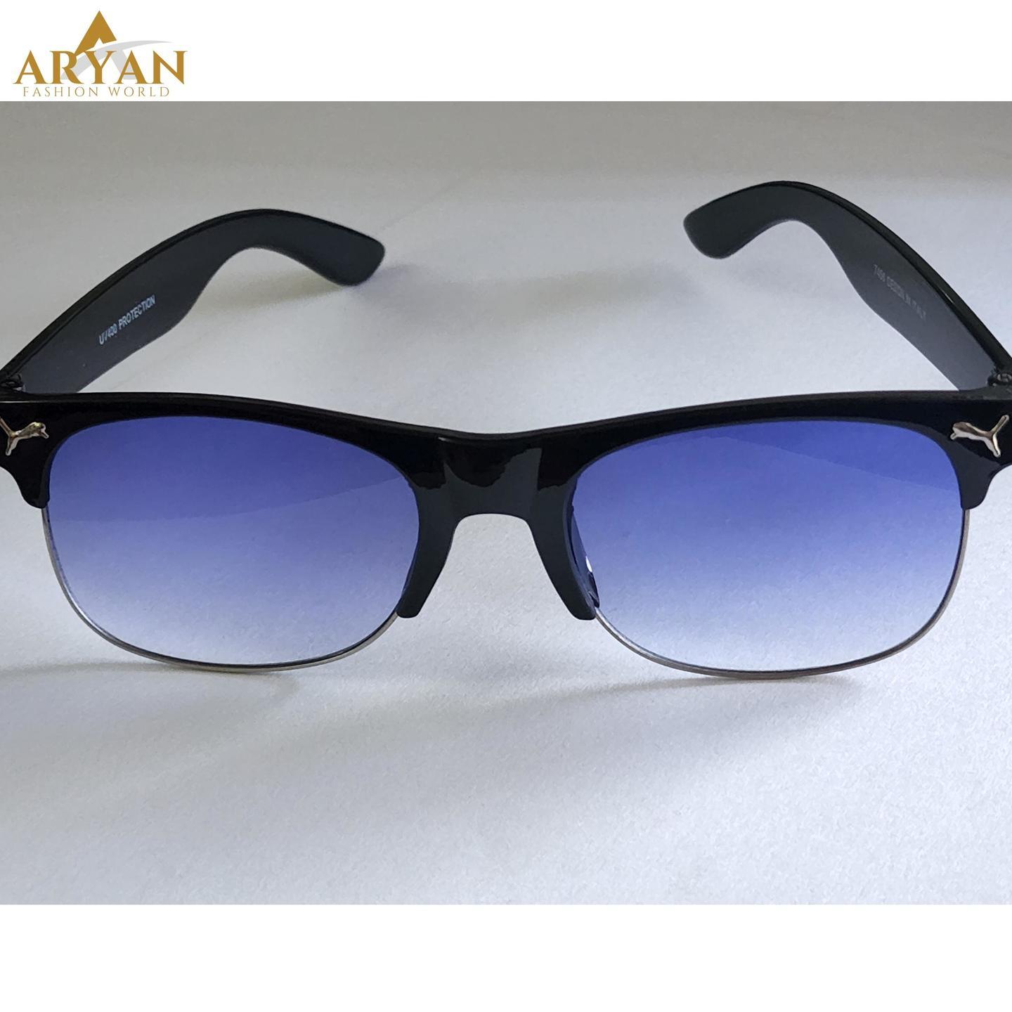 Men Blue half silver lining Sunglasses