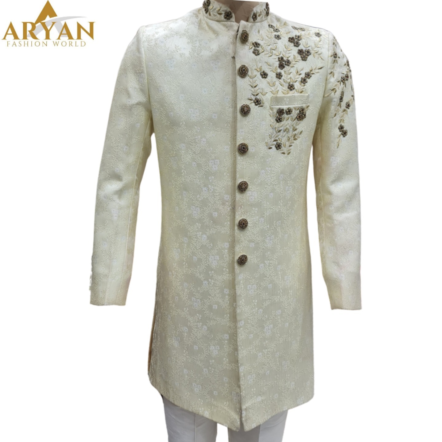 Cream Hand Work Indo Western