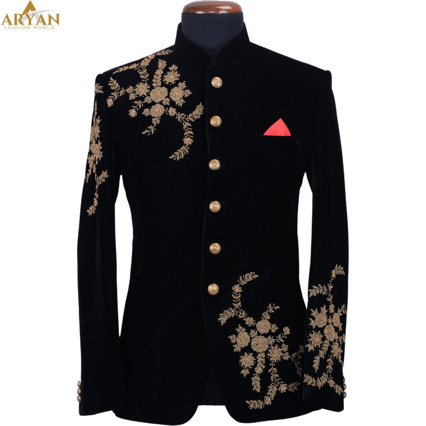 Black base with Golden hand work Indo Western