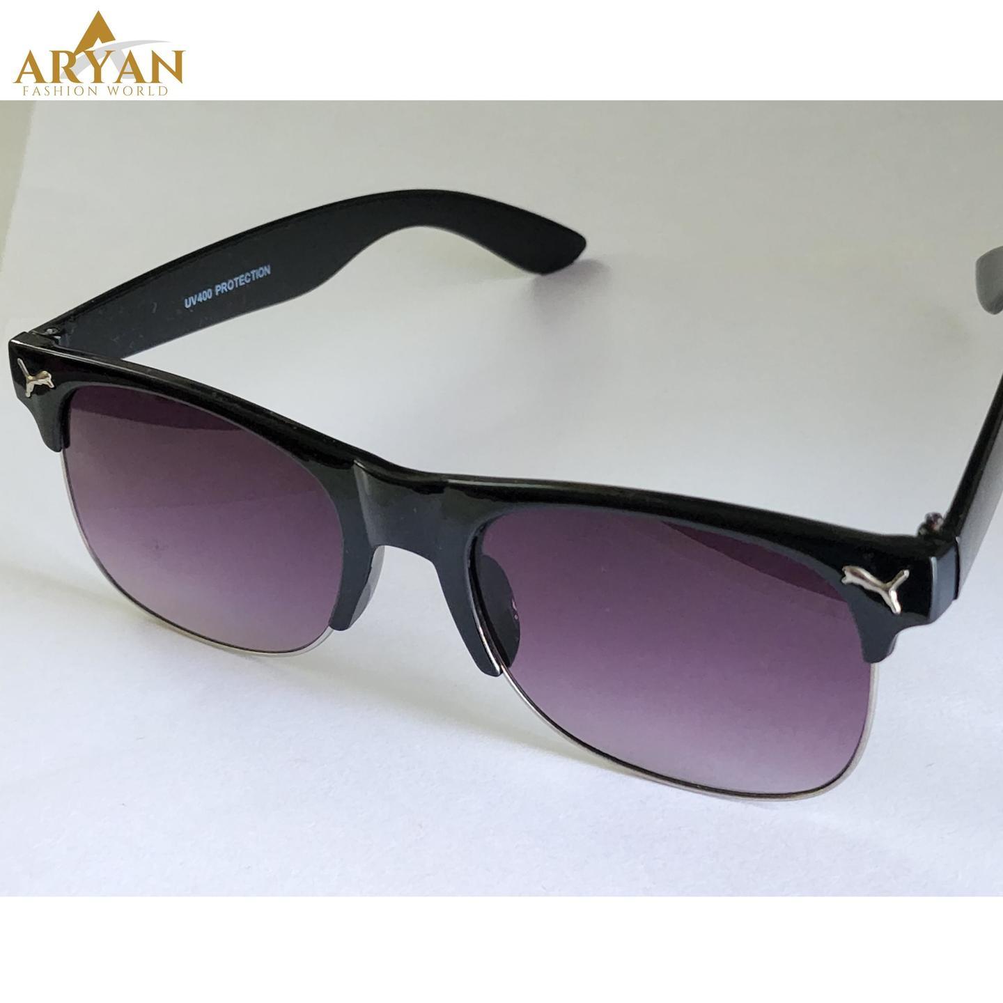 Men Black half silver lining Sunglasses