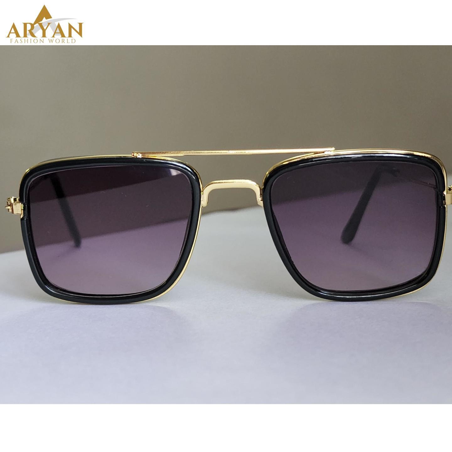 Stylish Gold Color Frame and Black Color Lenses