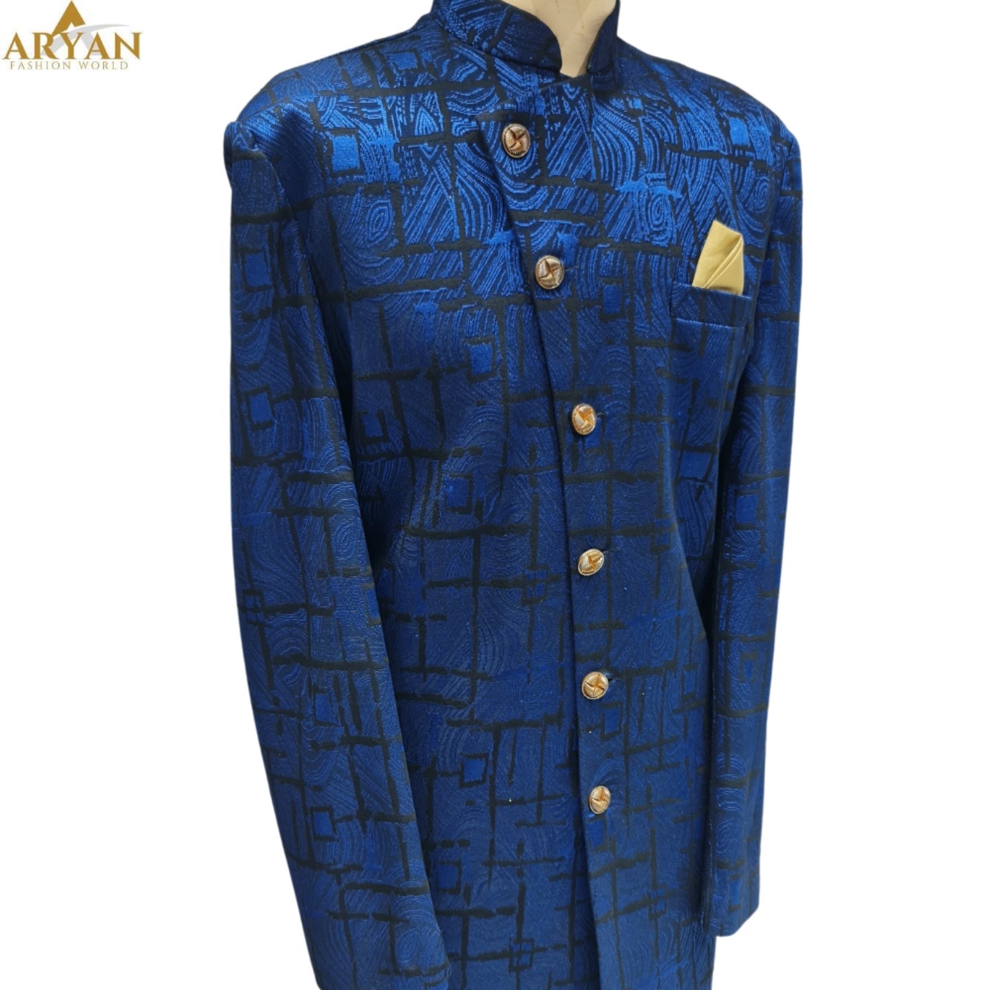 Blue floral print indo western