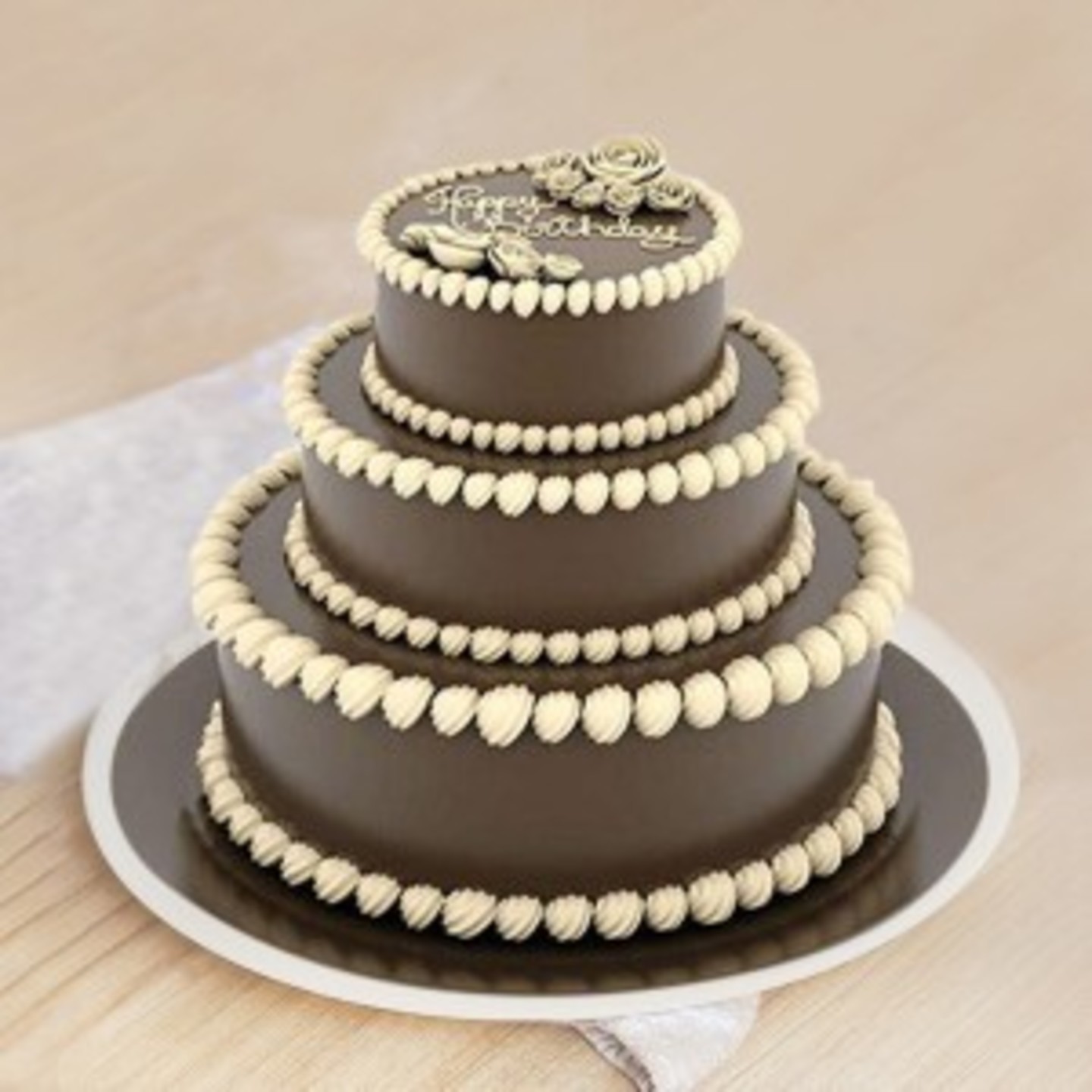 3 Tier Chocolate  Cake