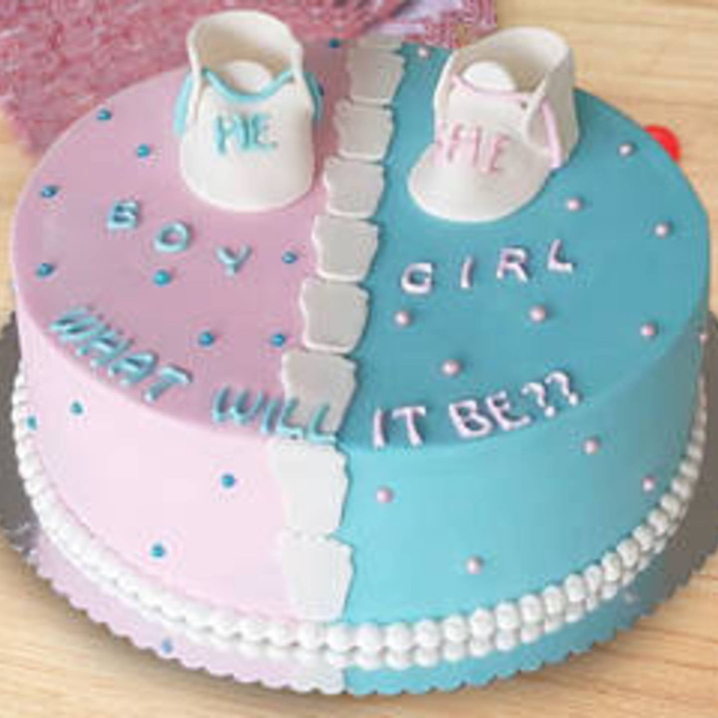 Round Fondant Baby Shower Cake 1 KG
