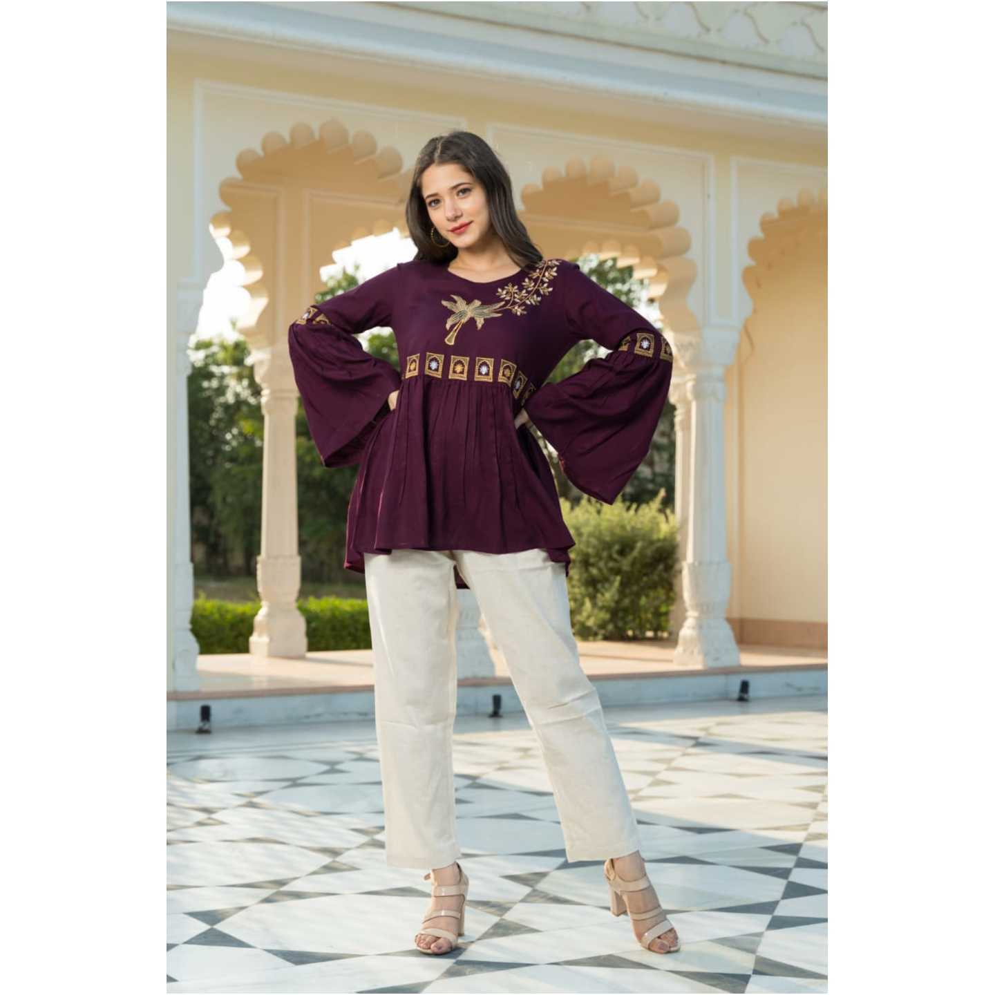 GEORGEOUS FULLY EMBROIDERED TOP PANT SET
