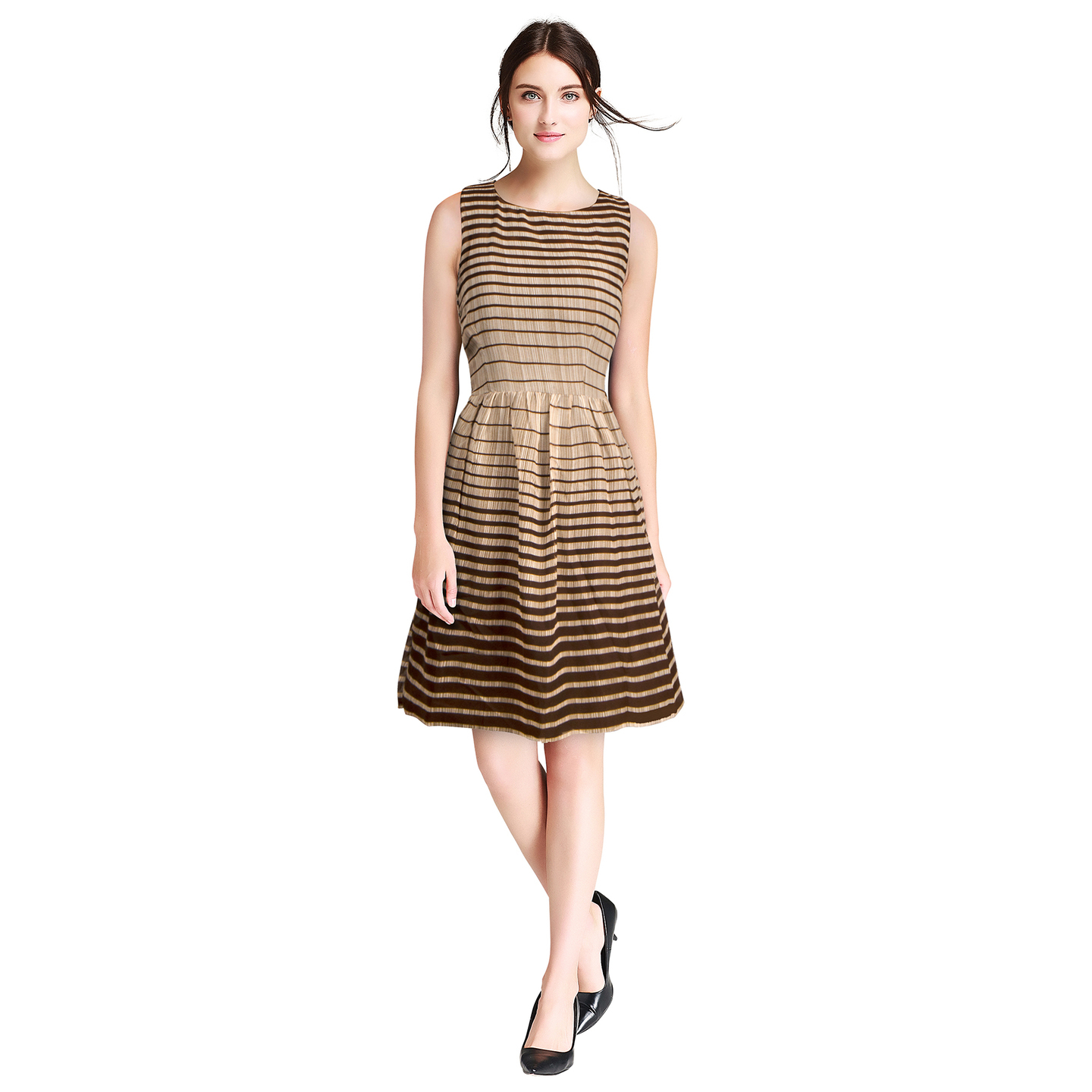ISHA SKATER DRESS COFFEE