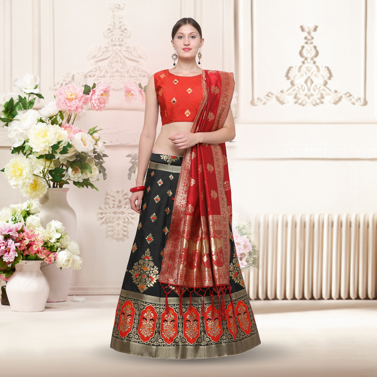 BANARASI SILK LEHENGA by KVSFAB