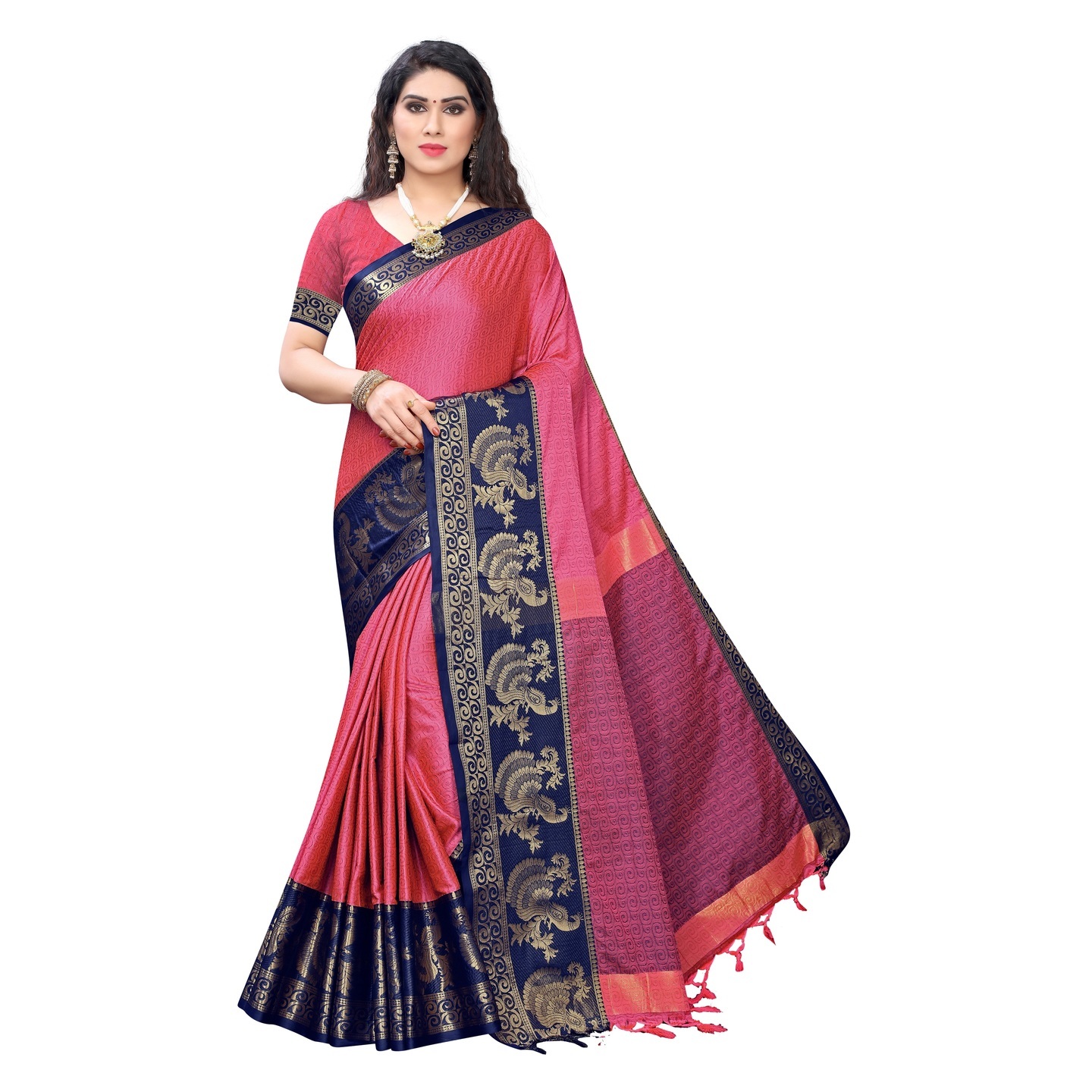 BEAUTIFUL PINK BANARASI WEAVING SAREE