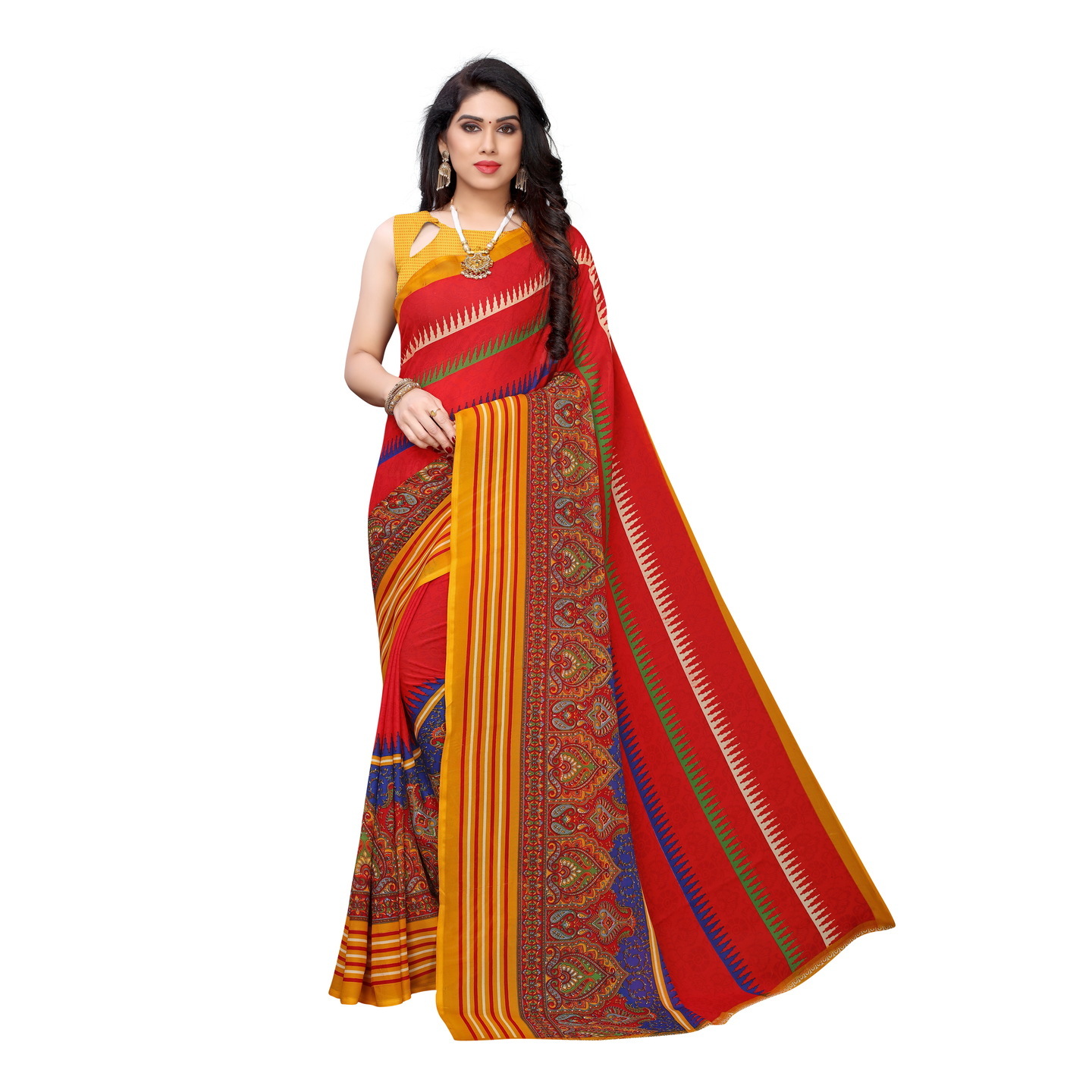 Beautiful Printed Georgette Saree with Blouse Piece