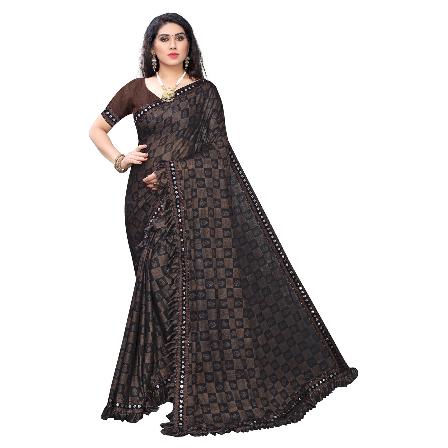 PERK COFFEE PRINTED LYCRA SAREE