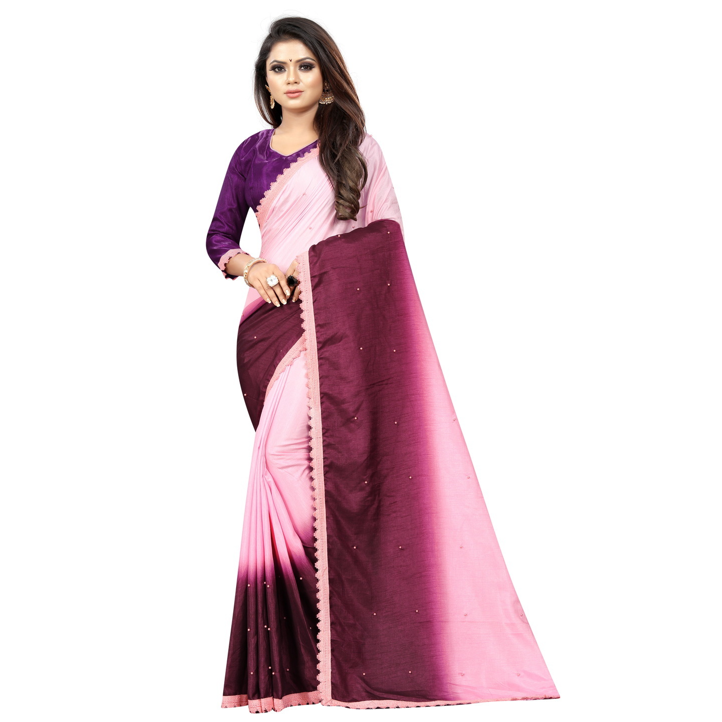 FASHION DAY WINE DESIGNER SAREE