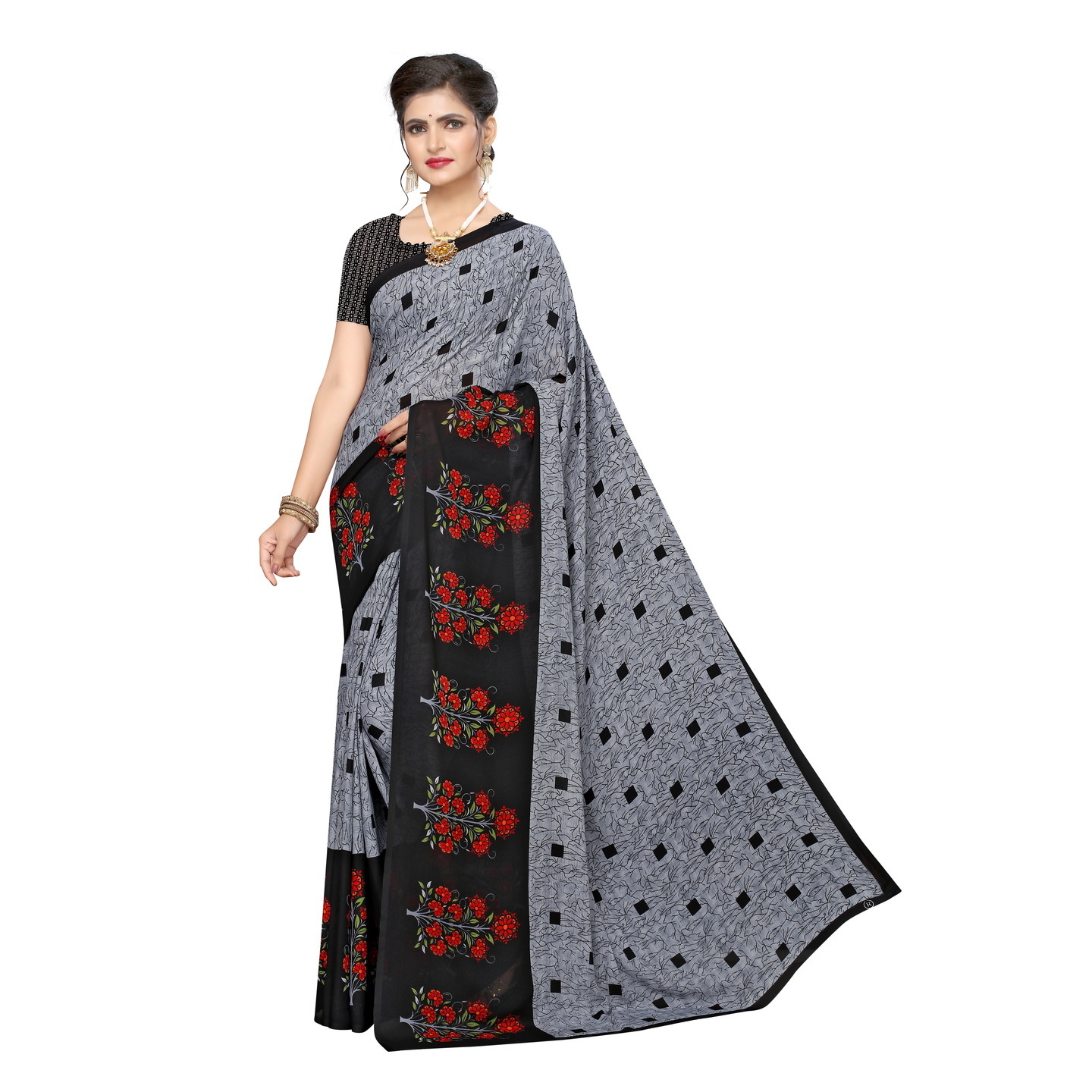 Beautiful Printed Georgette Saree with Blouse Piece