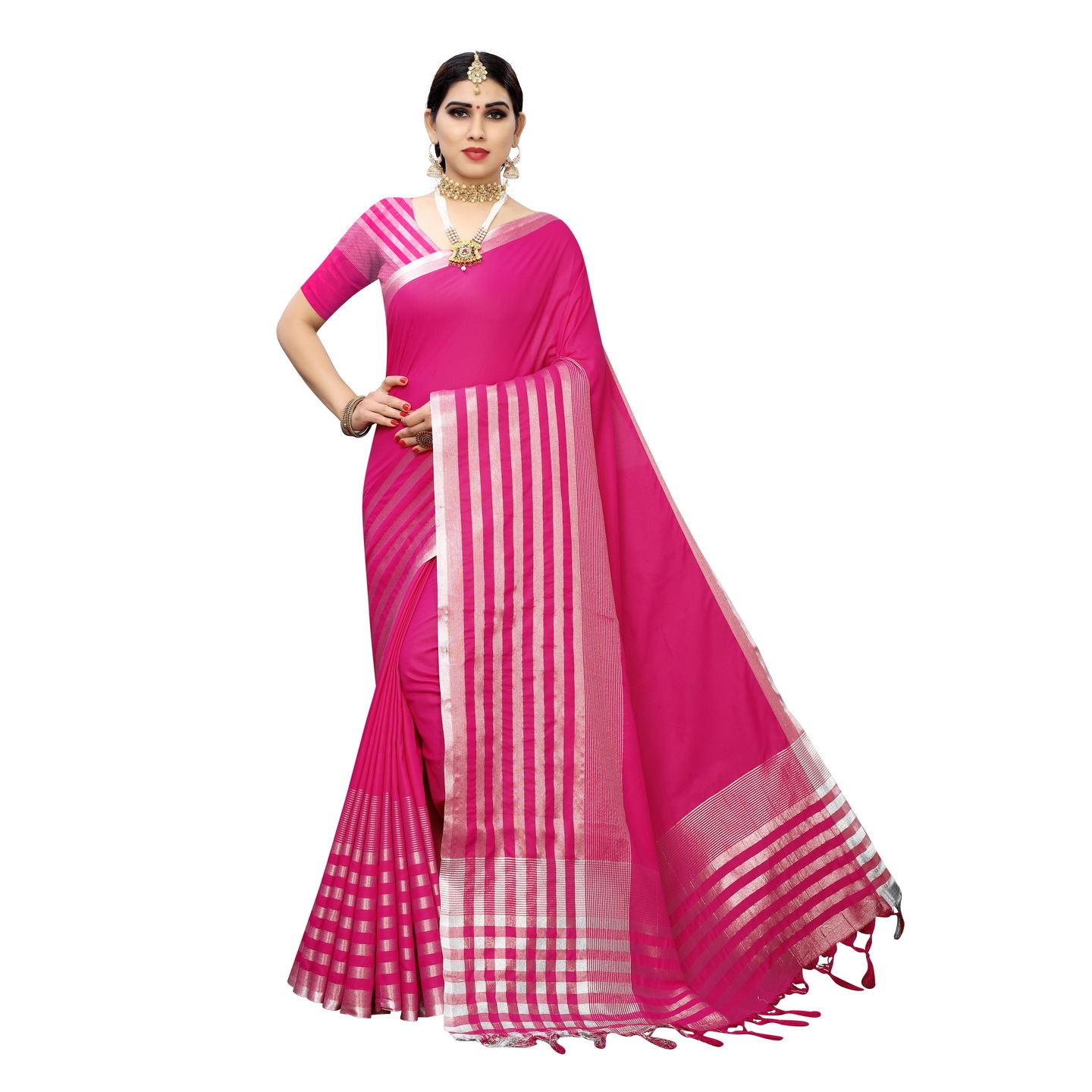 TWITTER PINK COTTON SAREE