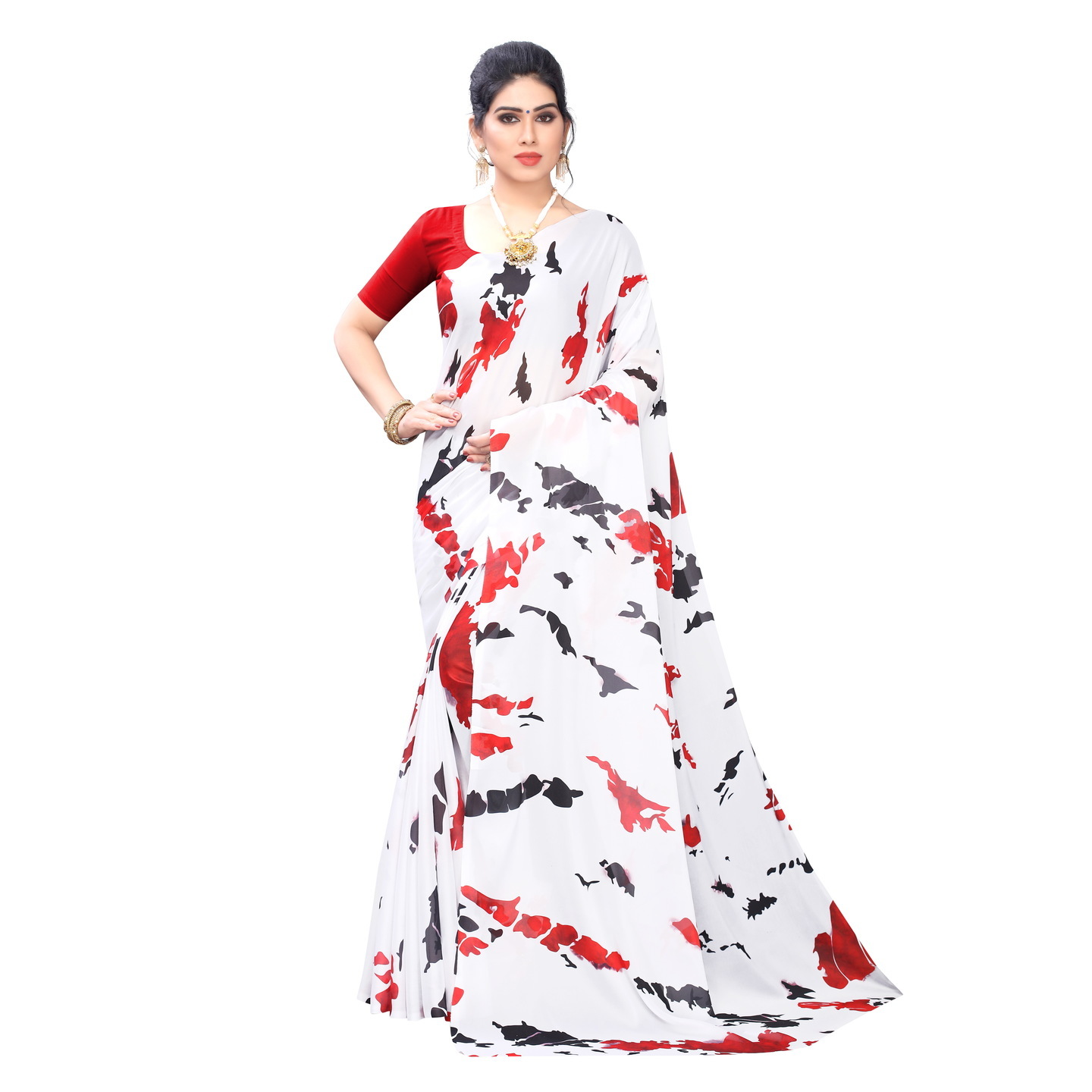 WHITE CLOUD DESIGNER SAREE