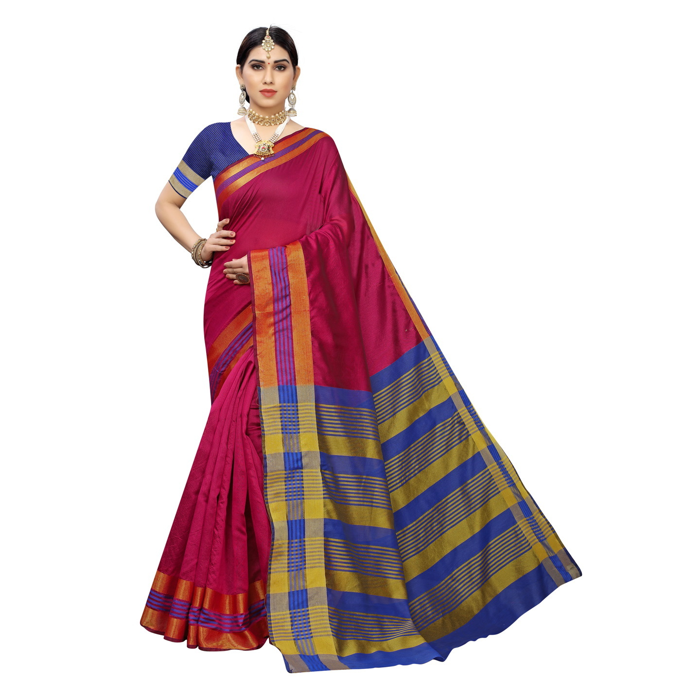 MAGGI PINK COTTON SILK SAREE
