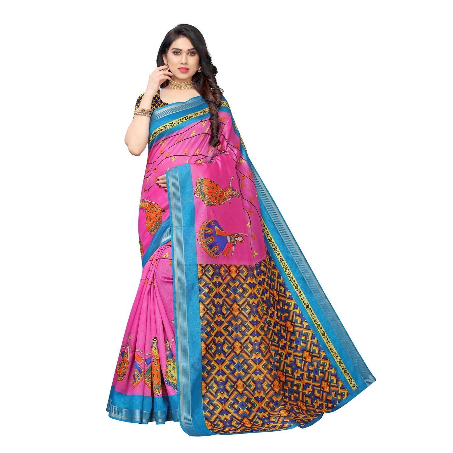 DESIGNER PINK KATHAKALI SAREE