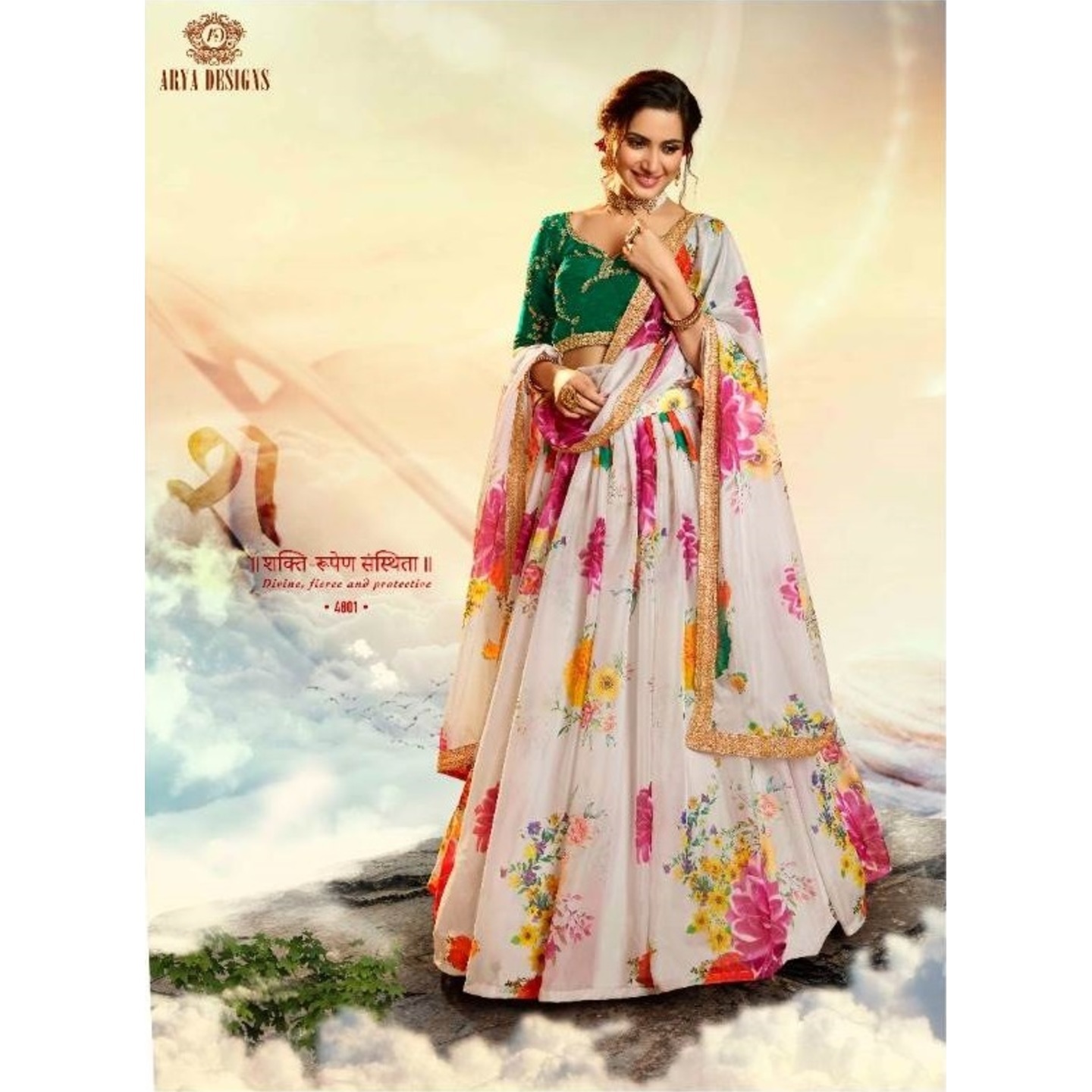 FESTIVE ORGANZA WHITE LEHENGA by ARYA DESIGN