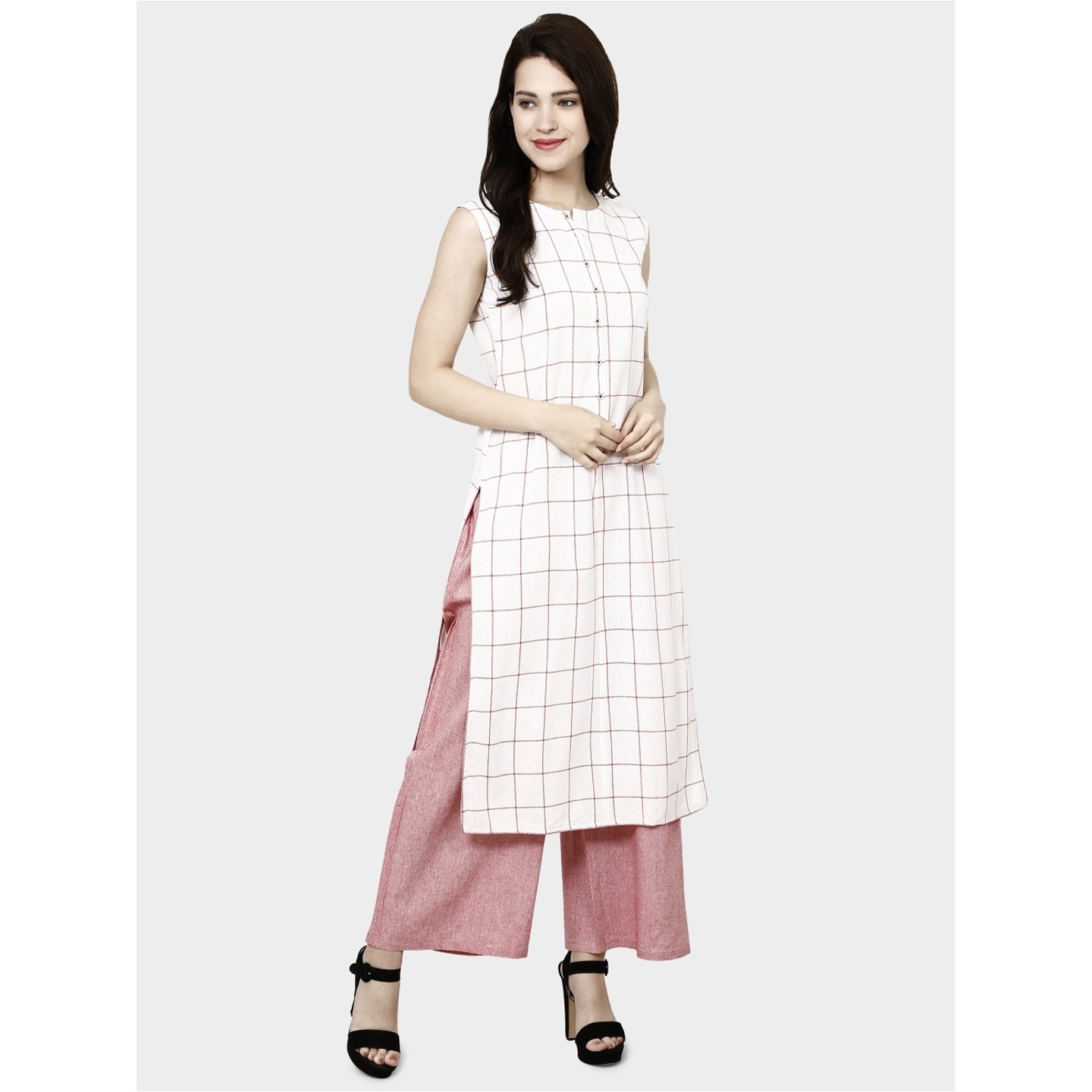 STRAIGHT COTTON KURTIS PALAZZO SET