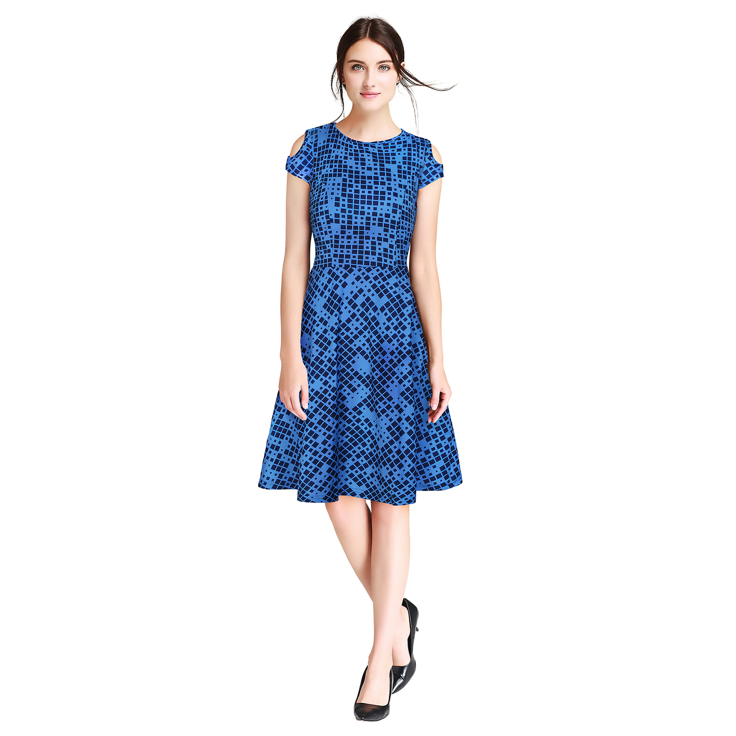 ISHA BLUE PRINTED WESTERN FROCK
