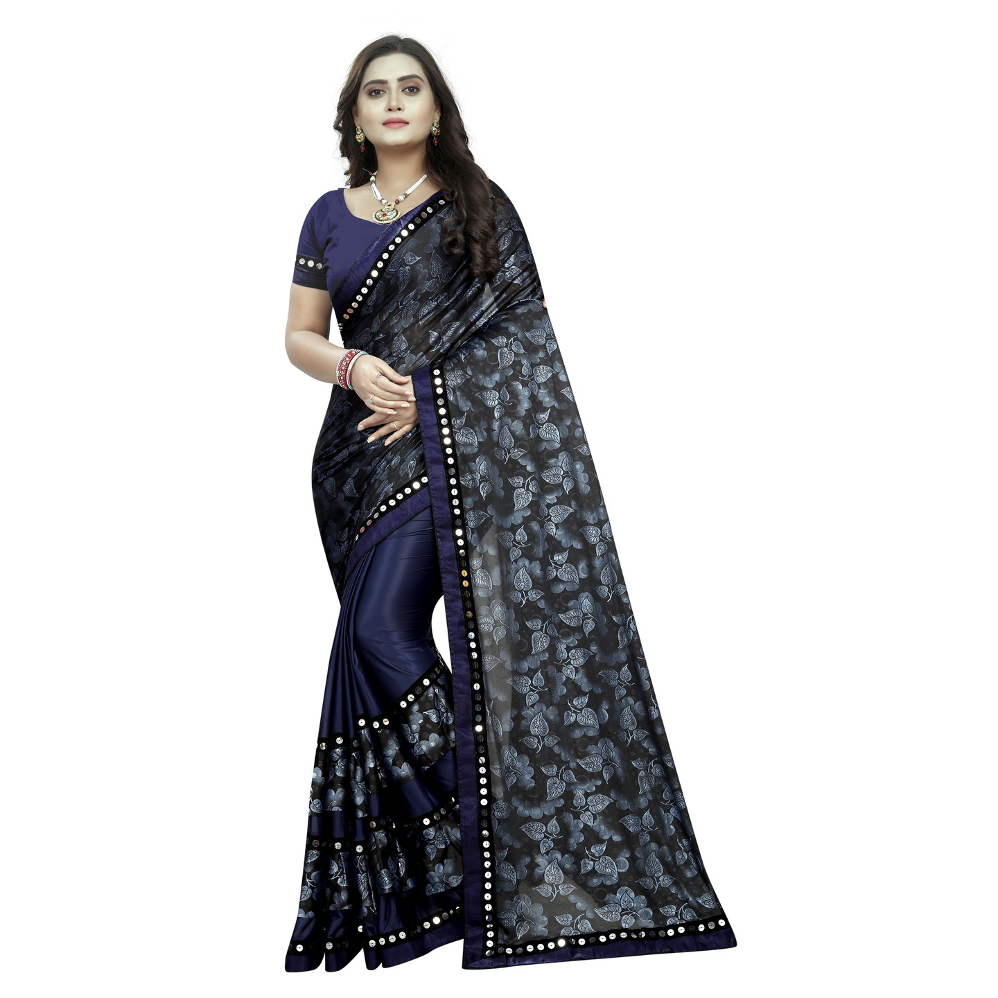 NUTELLA NAVY BLUE DESIGNER RUFFLE SAREE