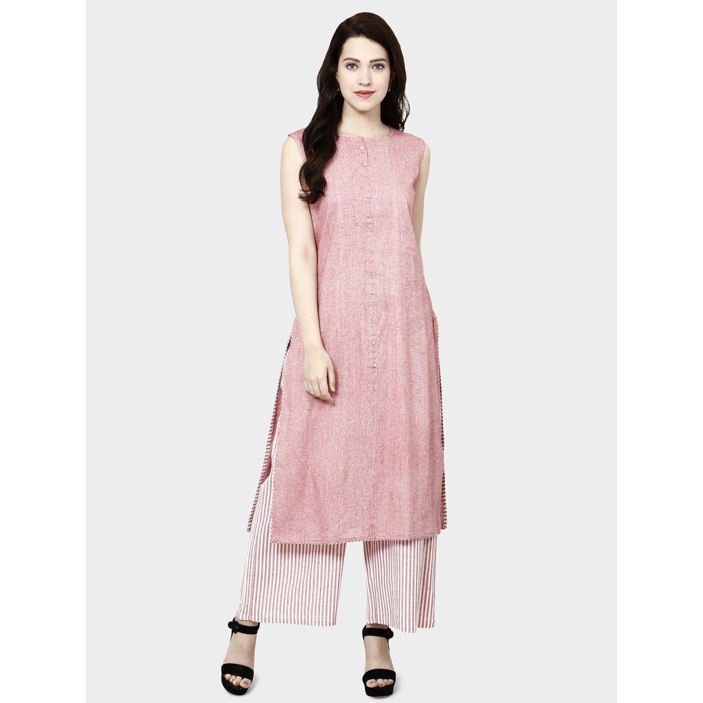 STRAIGHT COTTON KURTIS PALAZZO SET