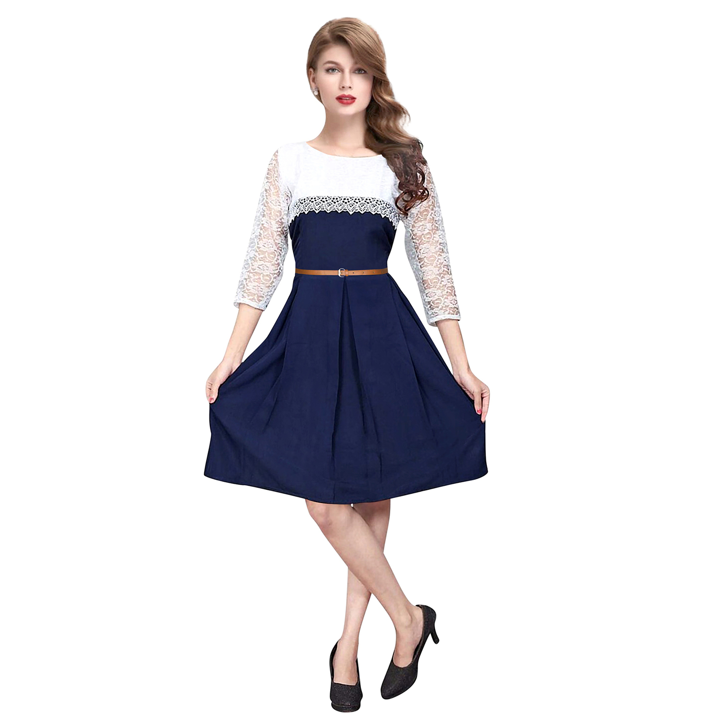HEER BLUE SKATER WESTERN DRESS