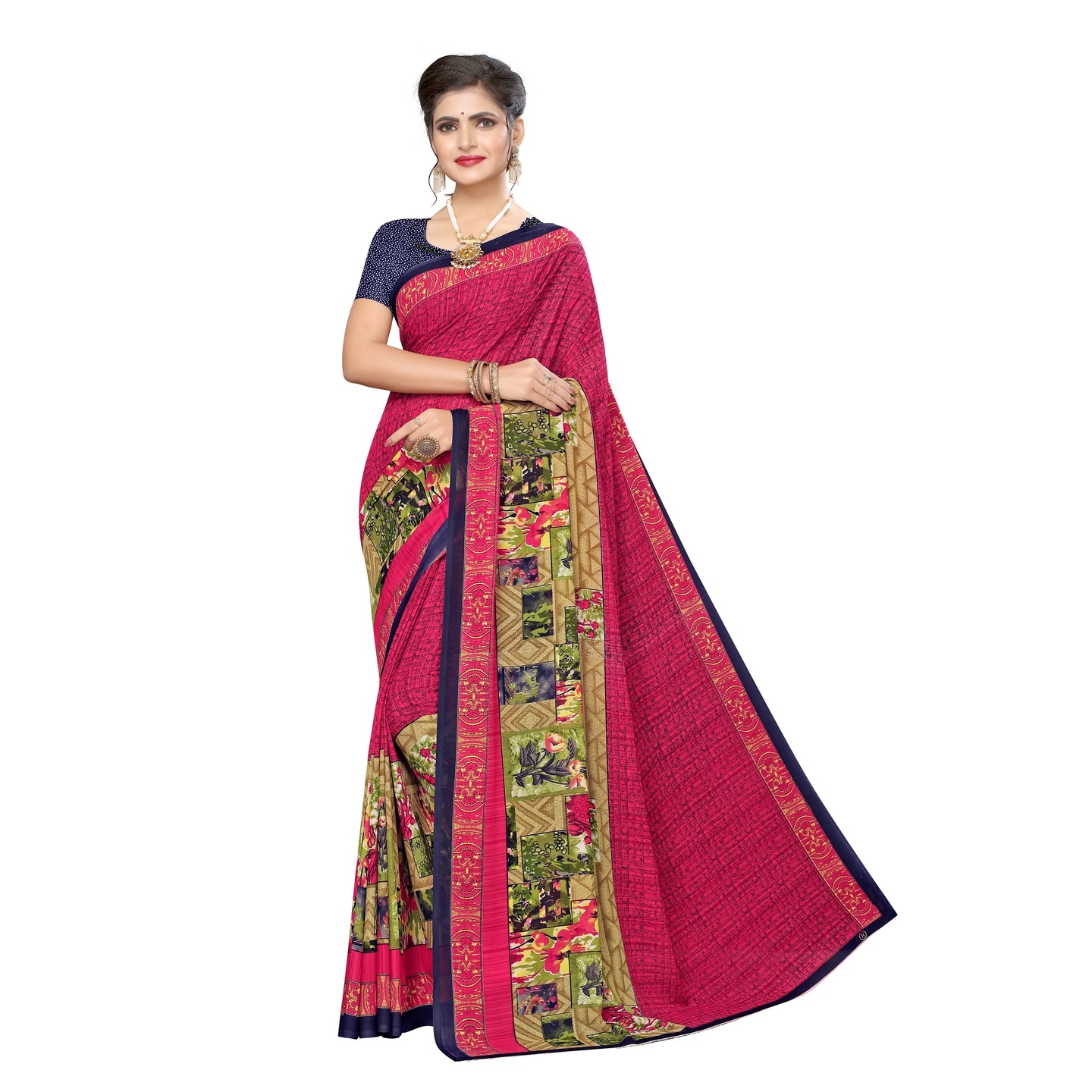 Beautiful Printed Georgette Saree with Blouse Piece